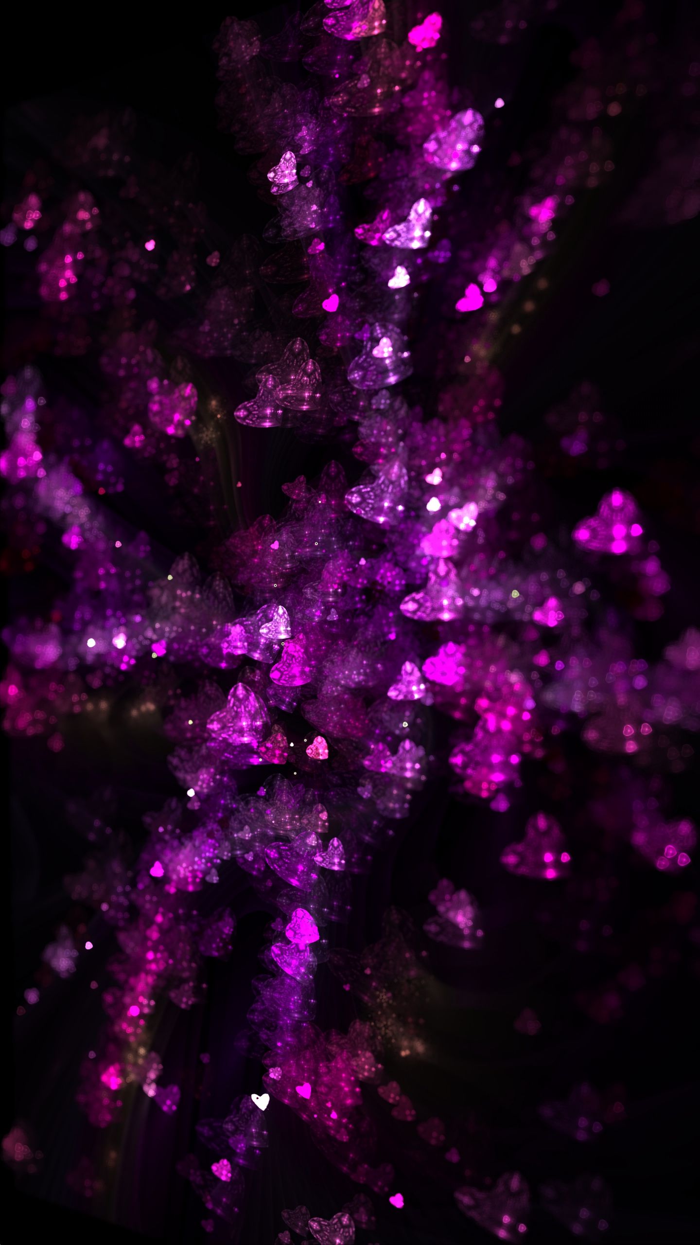 Download Abstract, fractal, hearts glitter wallpaper, 1440x2560, QHD Samsung Galaxy S6, S7, Edge, Note, LG G4