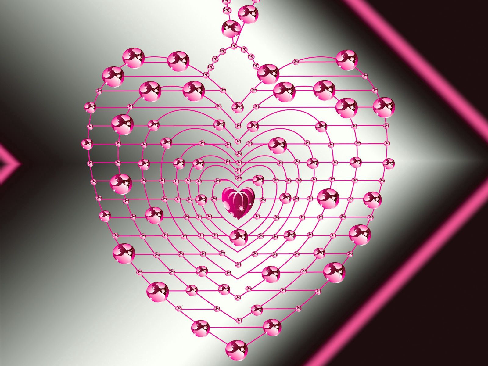 Cool Glitter Pink Hearts Wallpaper image