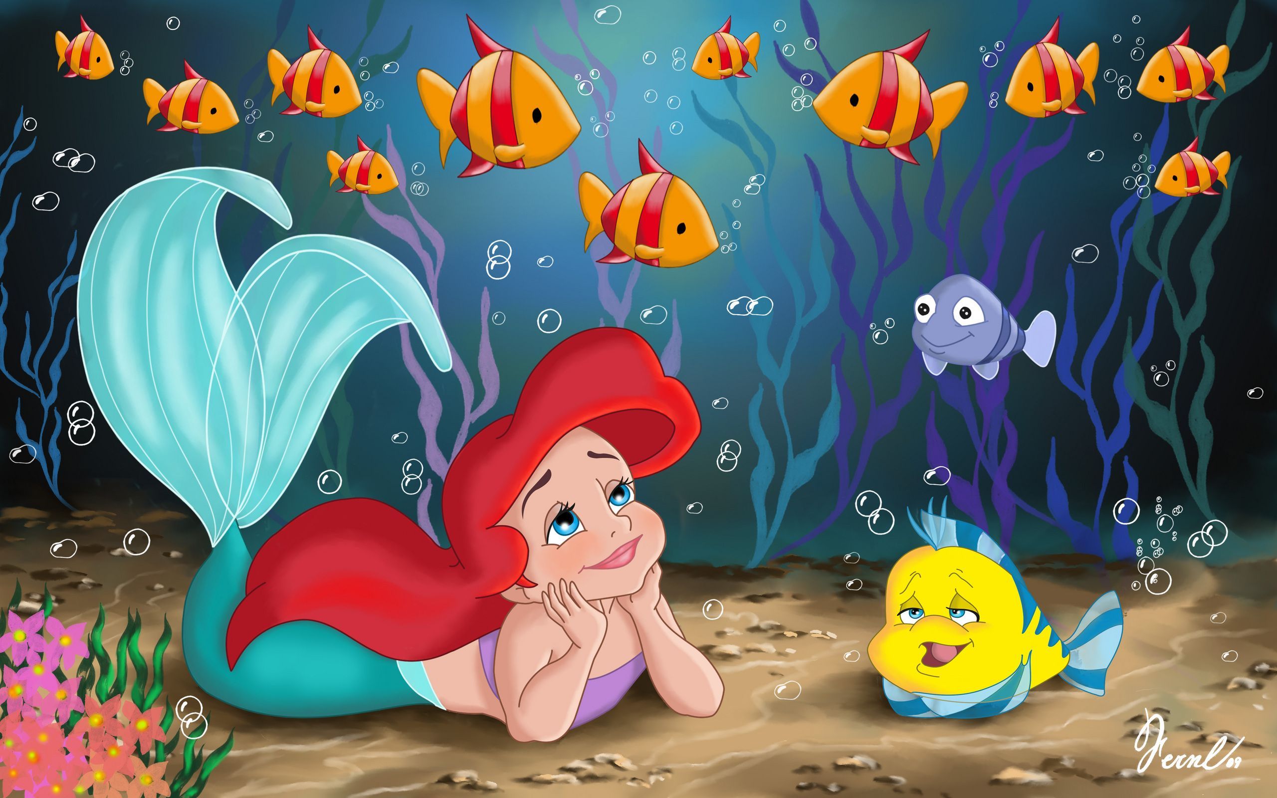little disney princesses Fan Art: Little Ariel. Disney princess fan art, Little mermaid wallpaper, Disney princess art