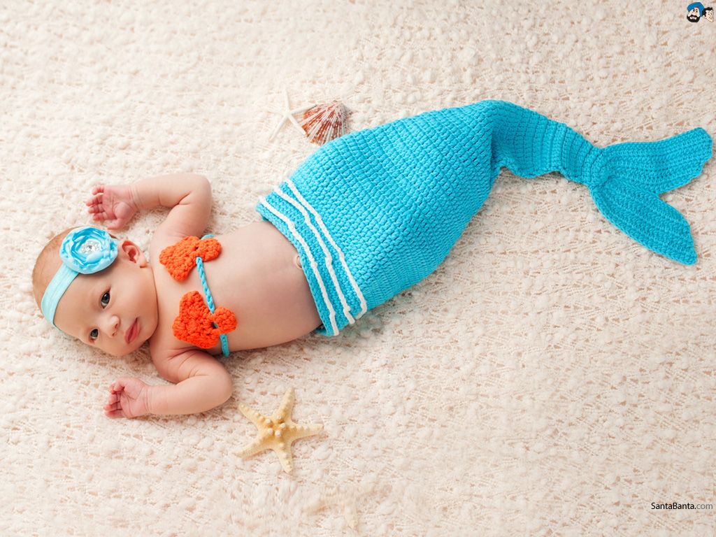 Baby dressed as a Mermaid