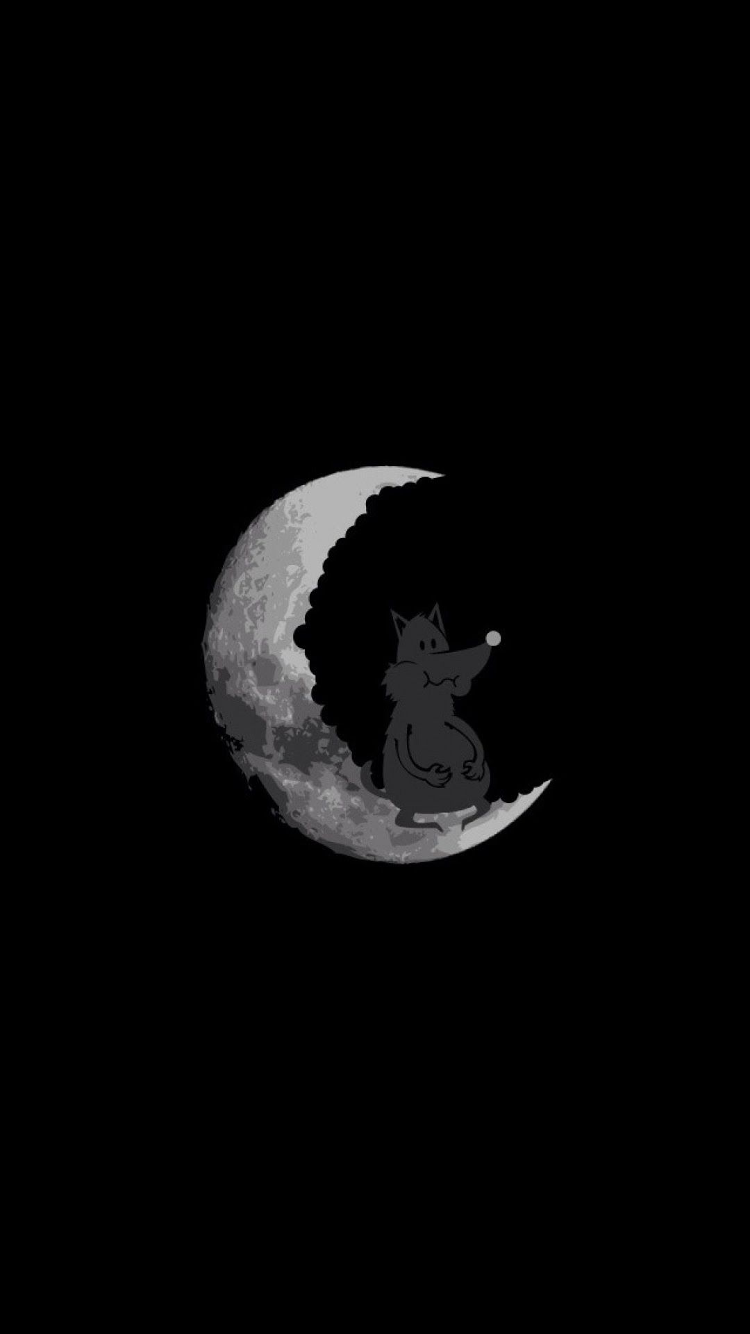 Android Best Wallpaper: Cartoon Moon and Fox Android Best Wallpaper