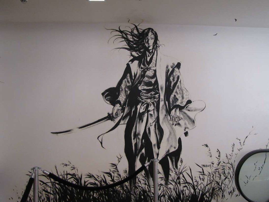 Sasaki Kojiro Mural. Miyamoto Musashi's Arch Nemesis In The
