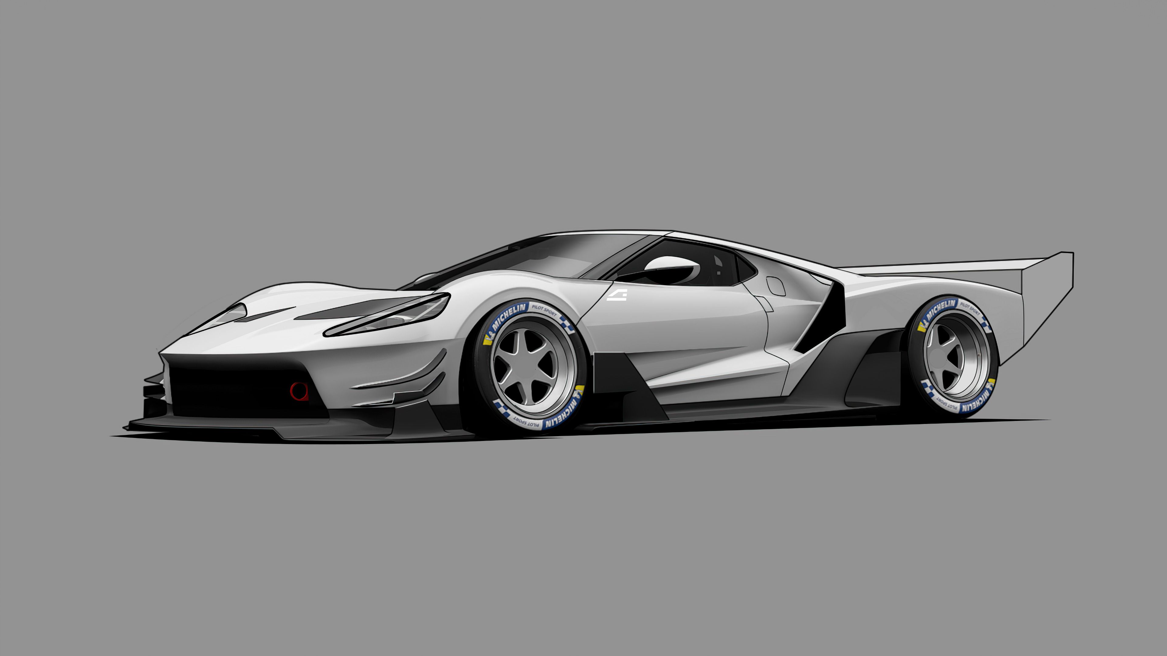 Ford GT C Vgt Minimal Grey 4k 2048x1152 Resolution HD 4k Wallpaper, Image, Background, Photo and Picture