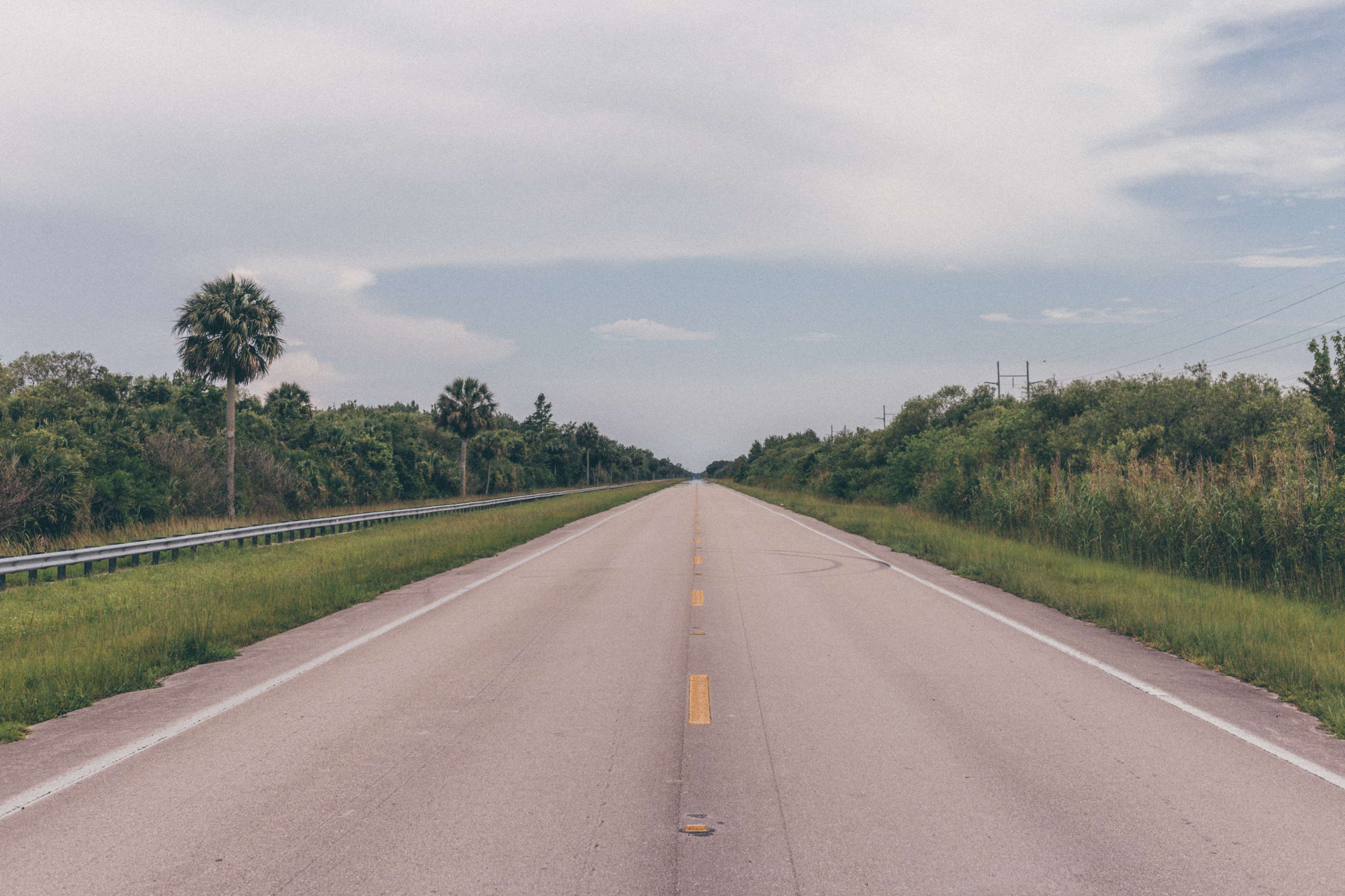 asphalt, grass, highway, horizon, landscape, nature, outdoors, road, rural, sky, summer, travel, trees 4k wallpaper