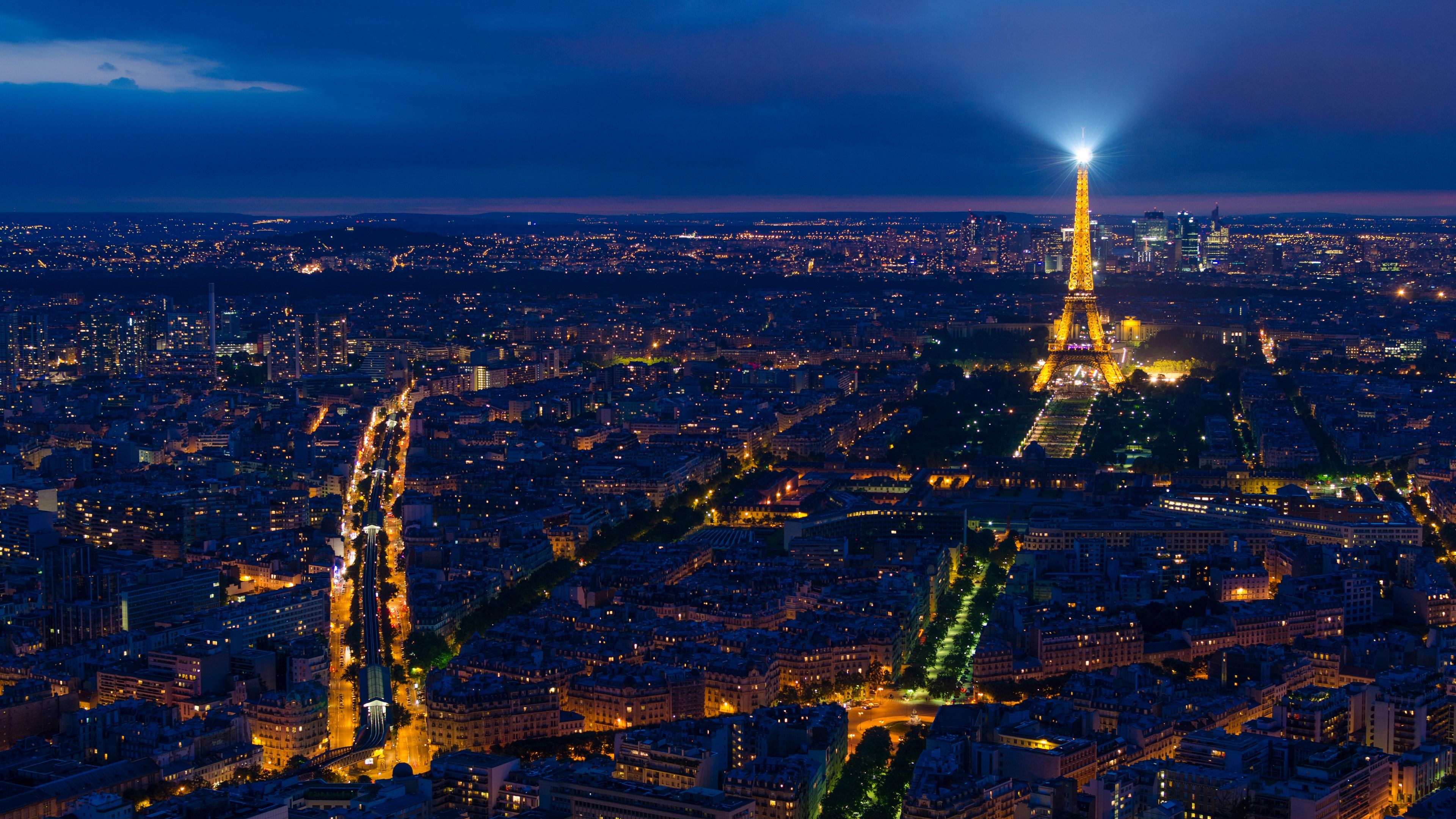 Wallpaper 4k eiffel tower, night city, paris, france, city lights 4k eiffel tower, night city, Paris