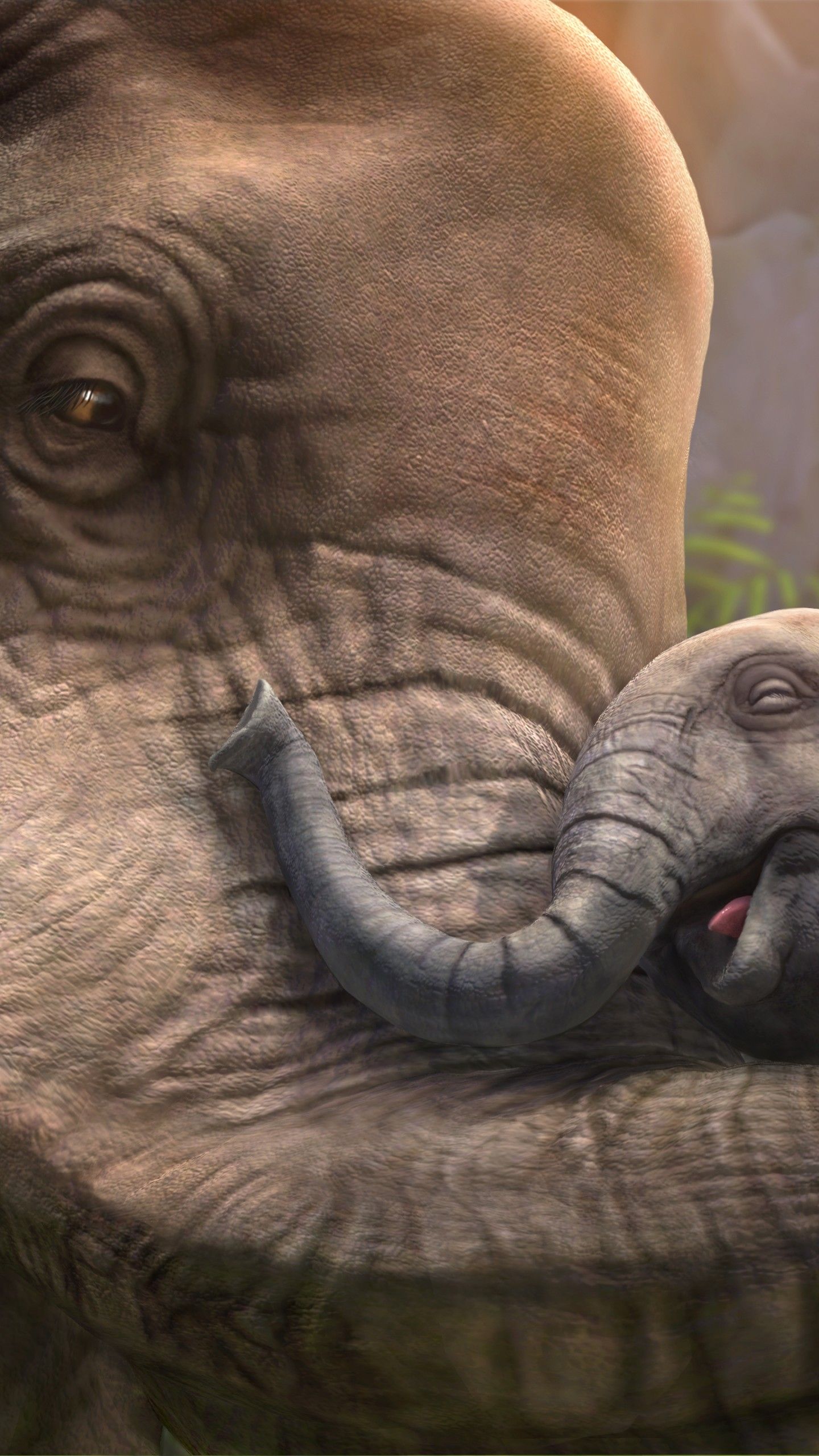 Wallpaper Elephant, cub, zoo tycoon, animals, grey, art, tourism, Animals
