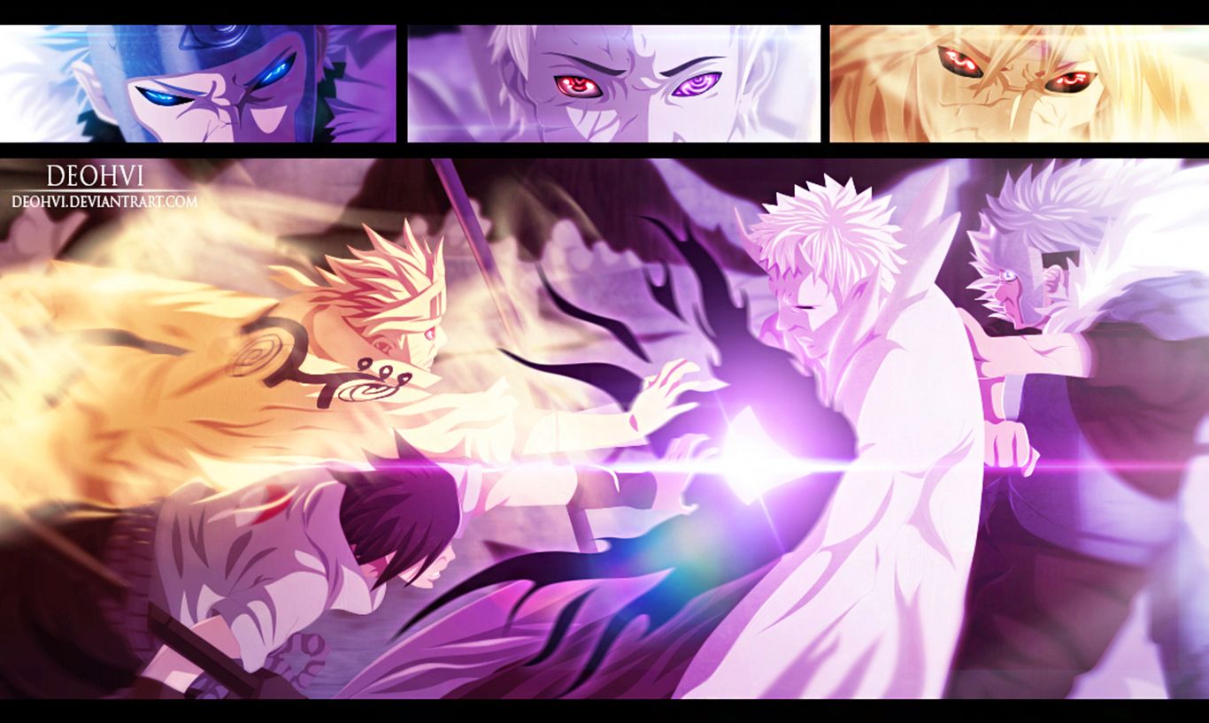 Naruto, Sasuke, Minato and Tobirama Vs Obito Wallpaper and Background Imagex817