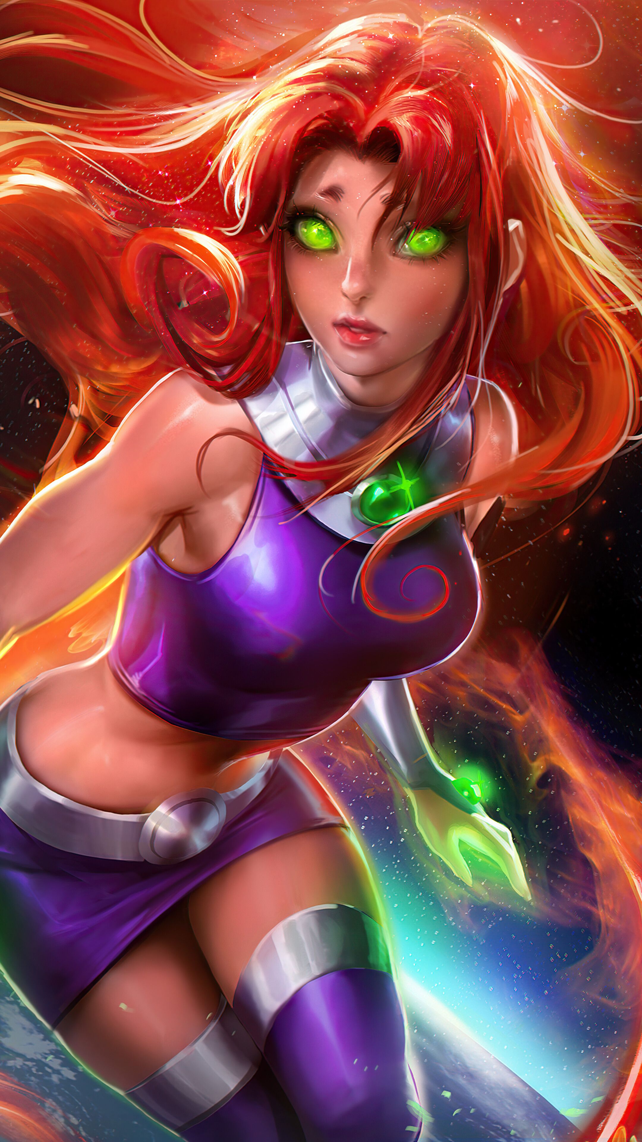 Starfire, DC, Comics, 4K phone HD Wallpaper, Image, Background, Photo and Picture. Mocah HD Wallpaper