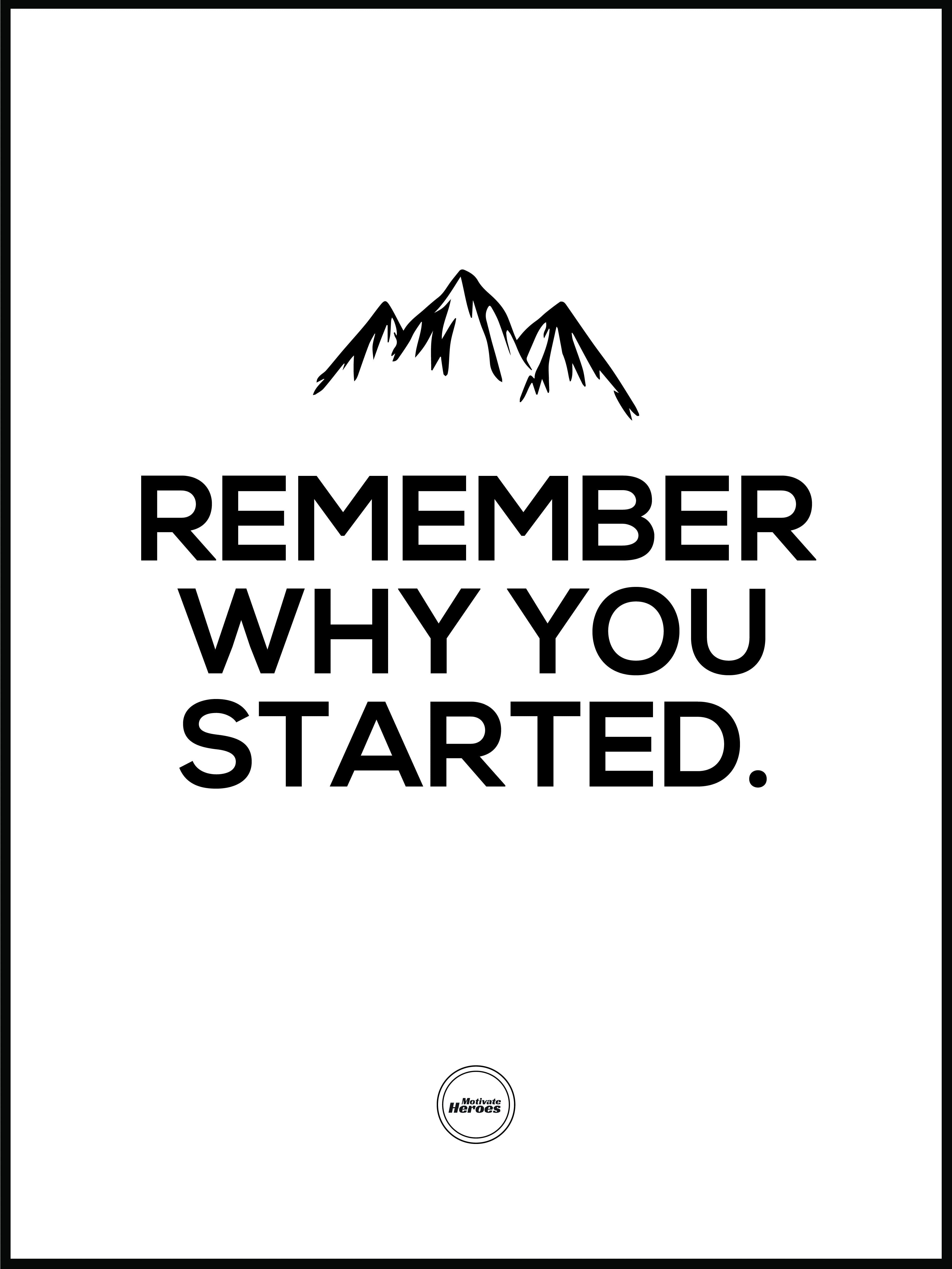 Remember Why You Started Poster Motivational Poster Online