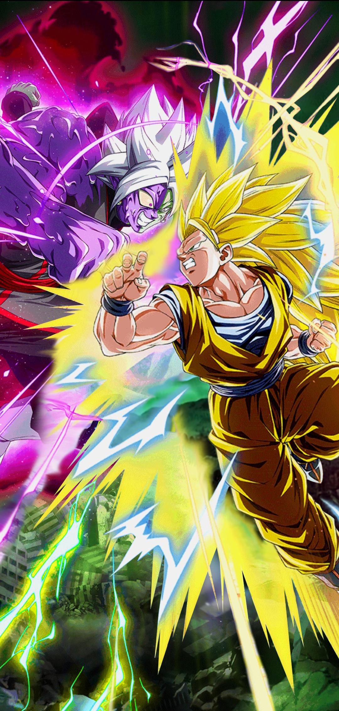 I replaced the Super Saiyan 3 Goku from the Kid Buu Wallpaper with the Blue Vegito from the Zamasu Wallpaper
