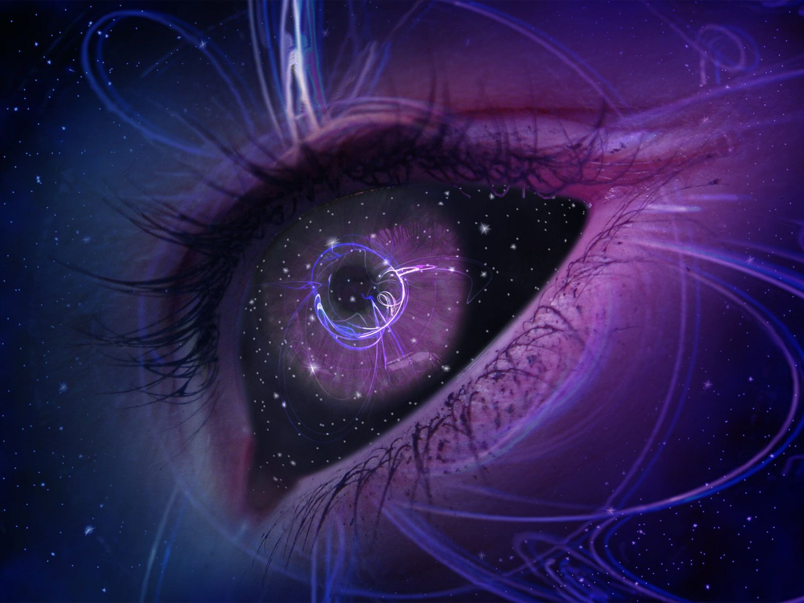 Eye Wallpaper 4K, Dream, Galaxy, Purple background