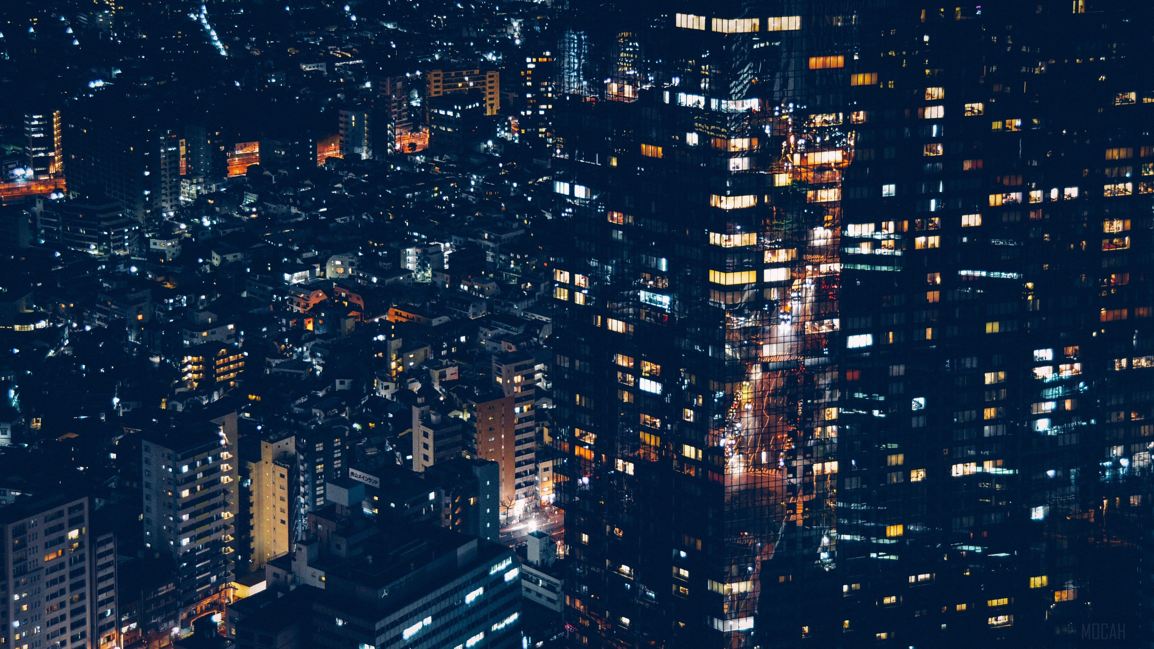 minato, japan, night city, buildings, city lights 4k wallpaper. Mocah HD Wallpaper