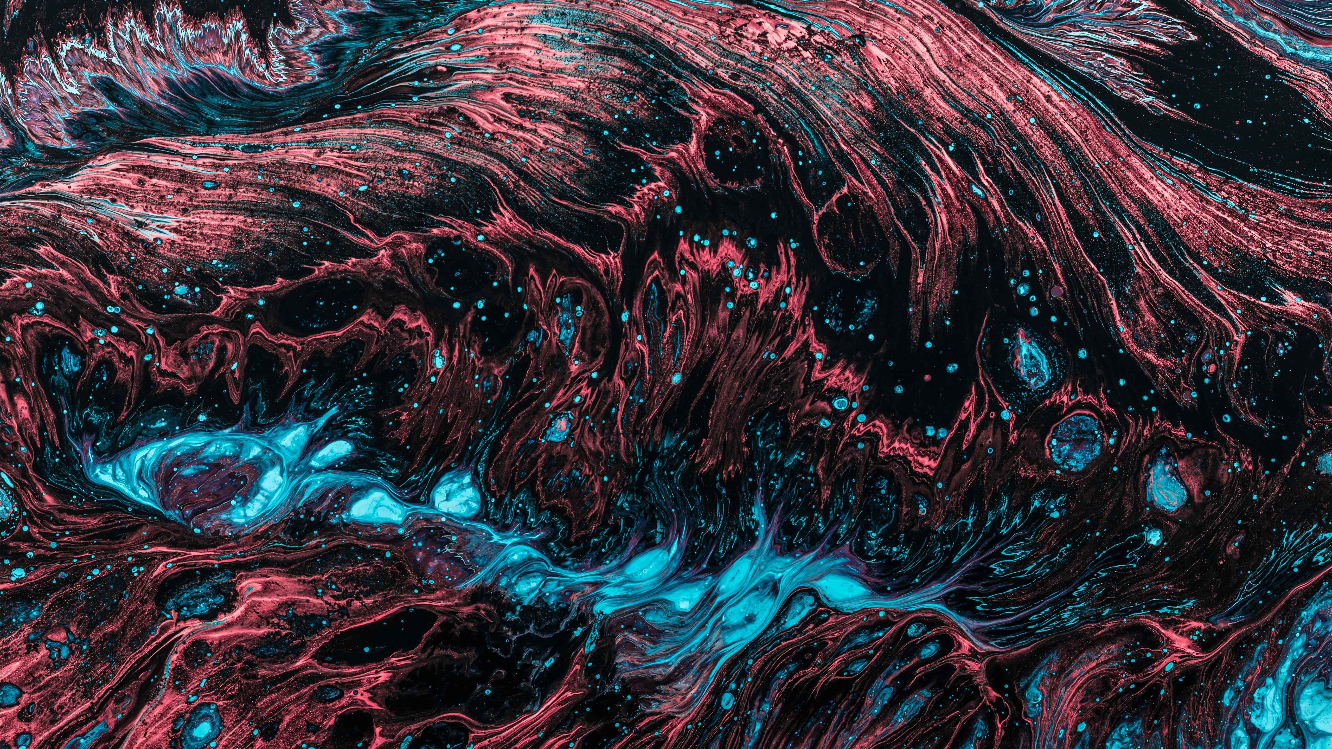 red and blue fluid abstract painting Mac Wallpaper Download