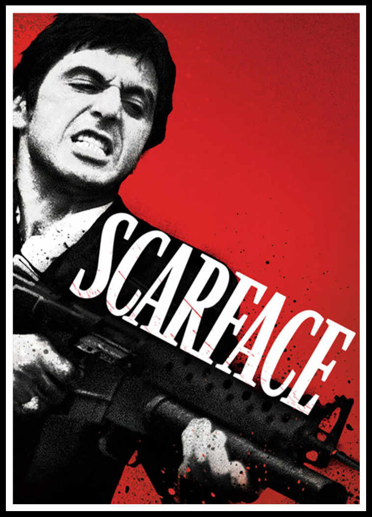 Al Pacino Scarface Movie Poster White Yellow Kraft Photo Paper Wallpaper Bar Cafe Decoration 42x30cm (16.5x11.8inch). Painting & Calligraphy