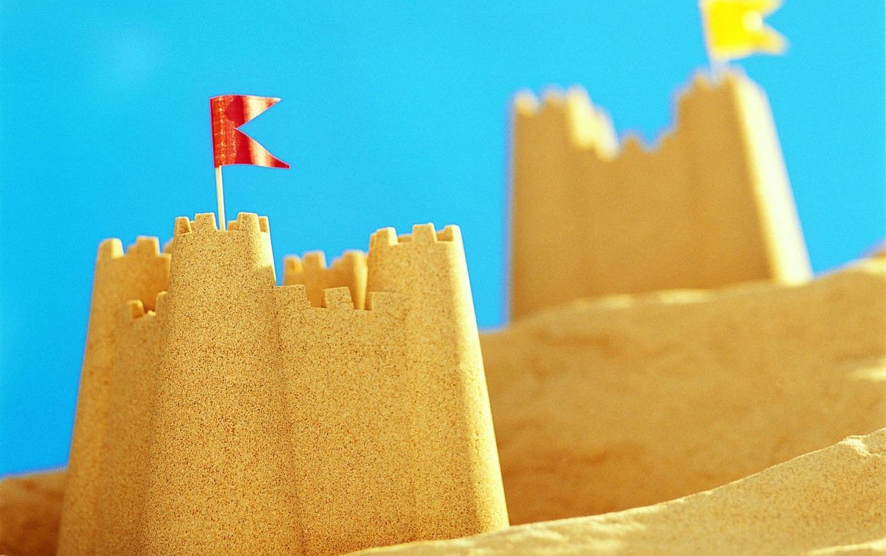 Sand Castles On Beach Wallpaper
