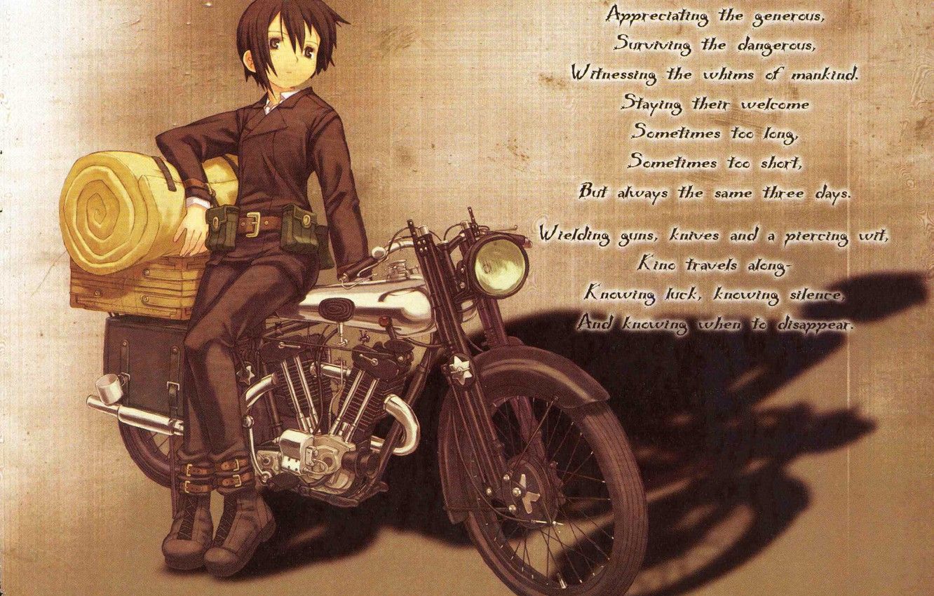 Wallpaper Scenic, Kino, Artwork, Castle, Hermes, Motorcycle, Kino No Tabi -  Resolution:2412x1536 - Wallpx