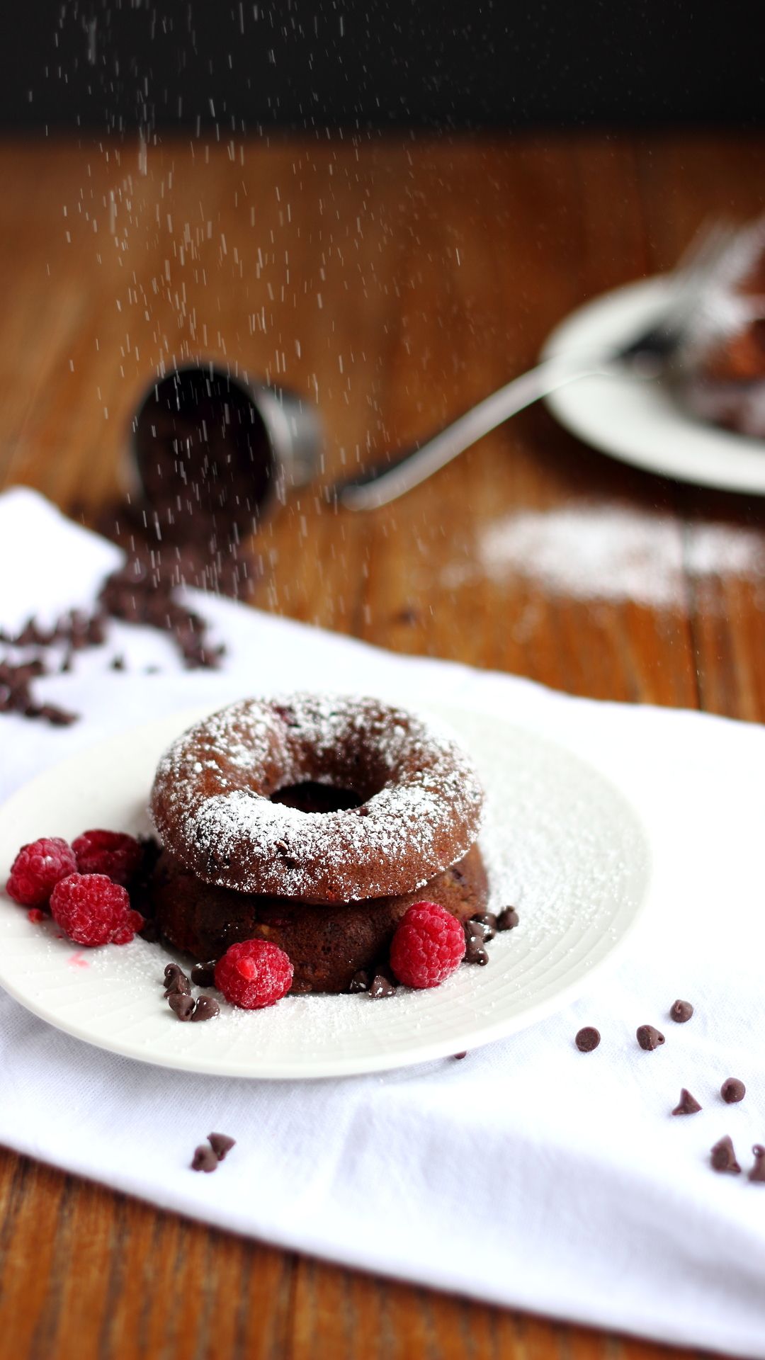 Chocolate Doughnuts Sugar Powder Valentines Dessert Android Wallpaper free download