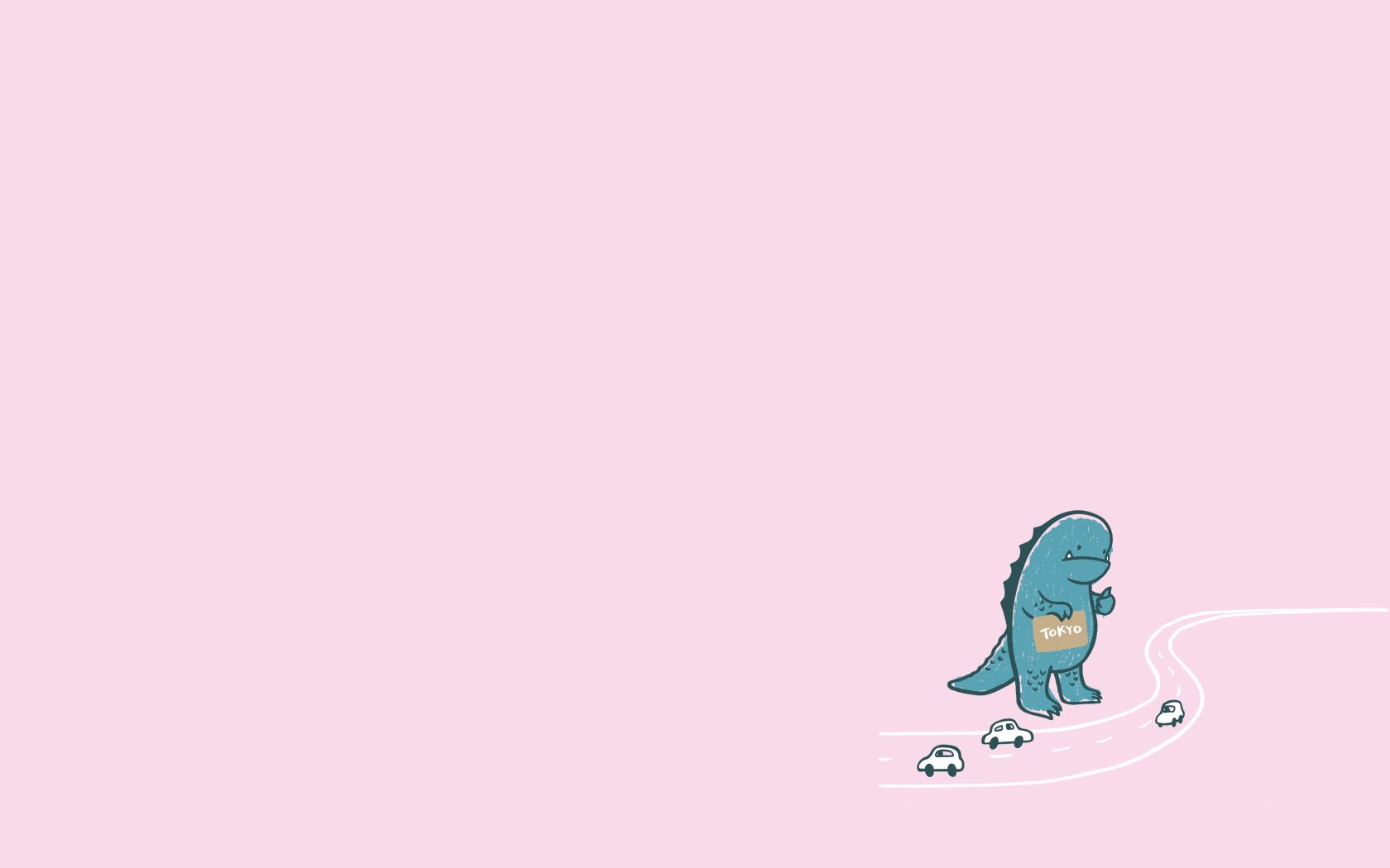 pink, Godzilla, Simple Wallpaper HD / Desktop and Mobile Background