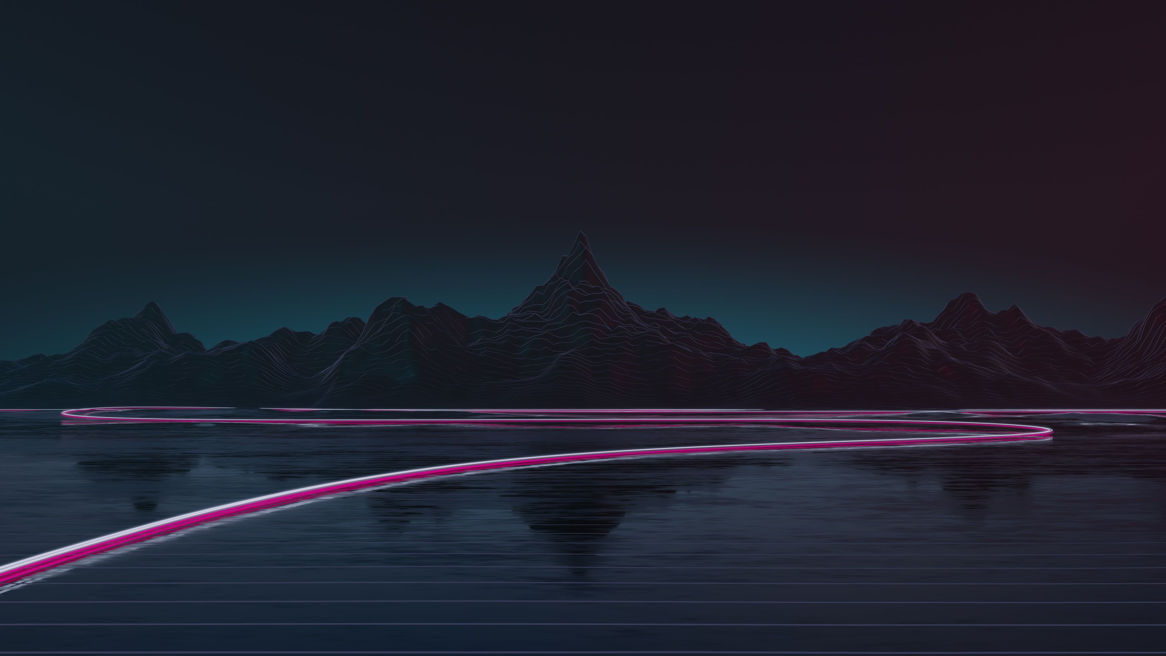 Mountains #Music #Background #Neon #Highway #Synth #Retrowave #Synthwave New Retro Wave #Futuresynth #Sintav #R. Background, 4k desktop background, HD wallpaper