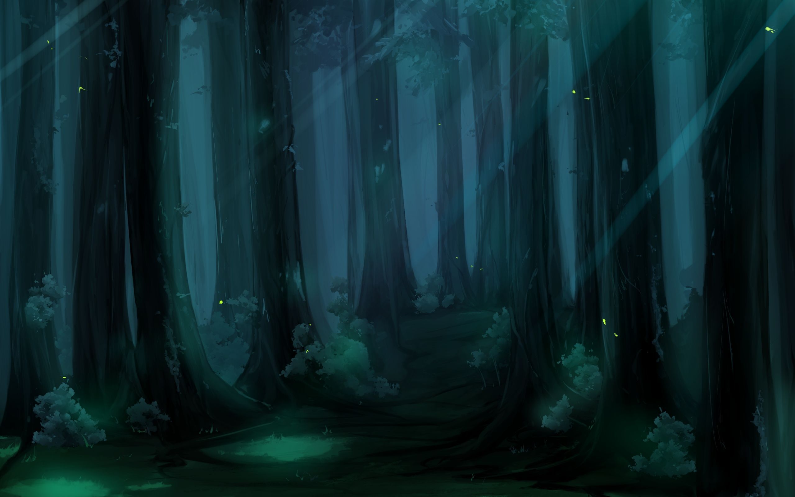Anime Dark Forest Wallpaper