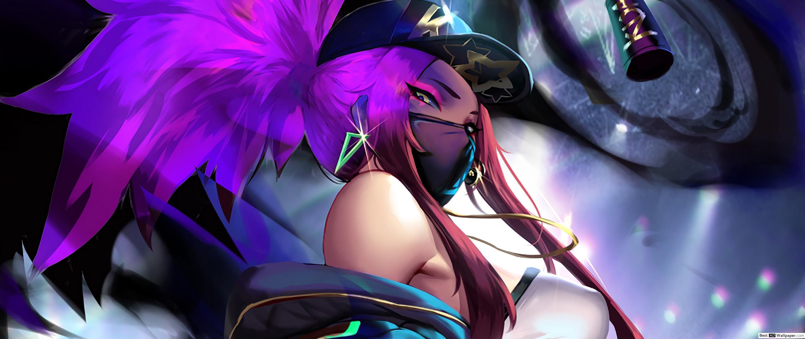 K DA Popstar Neon 'Akali' (Anime FA) Of Legends (LOL) HD Wallpaper Download