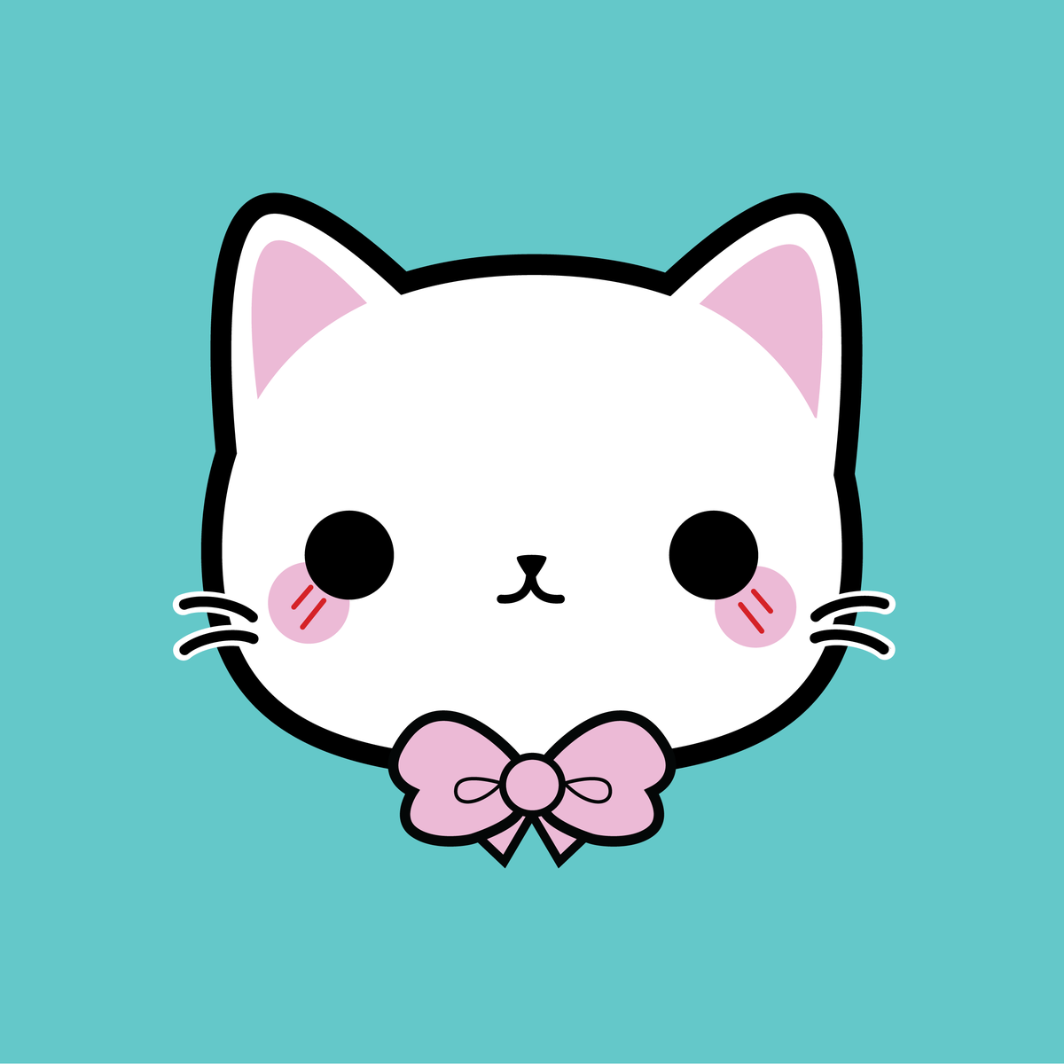 Premium Vector  Cute kawaii cat face seamless pattern