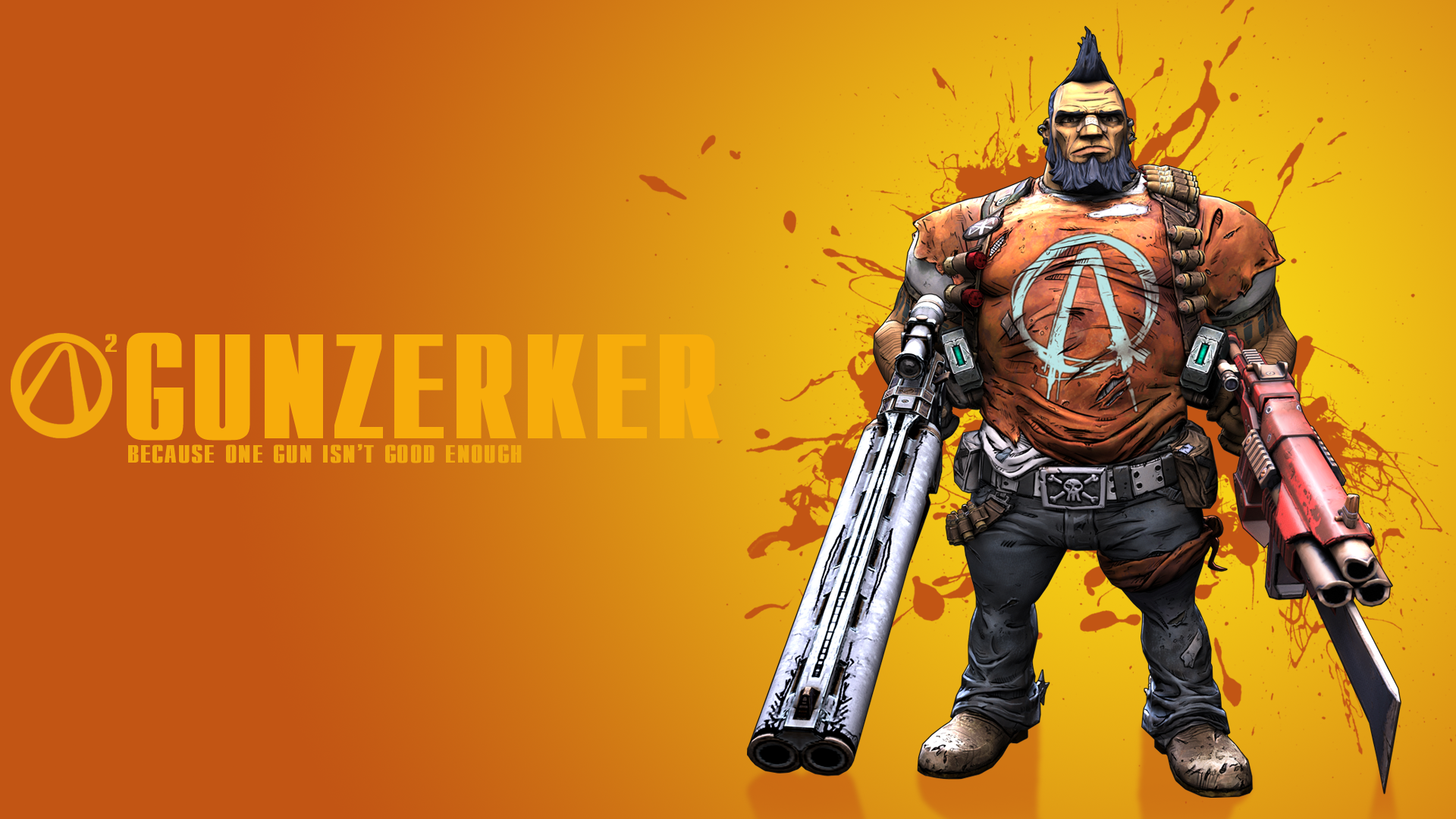 Wallpaper, Borderlands 2, vault hunters, Gunzerker, video games 1920x1080