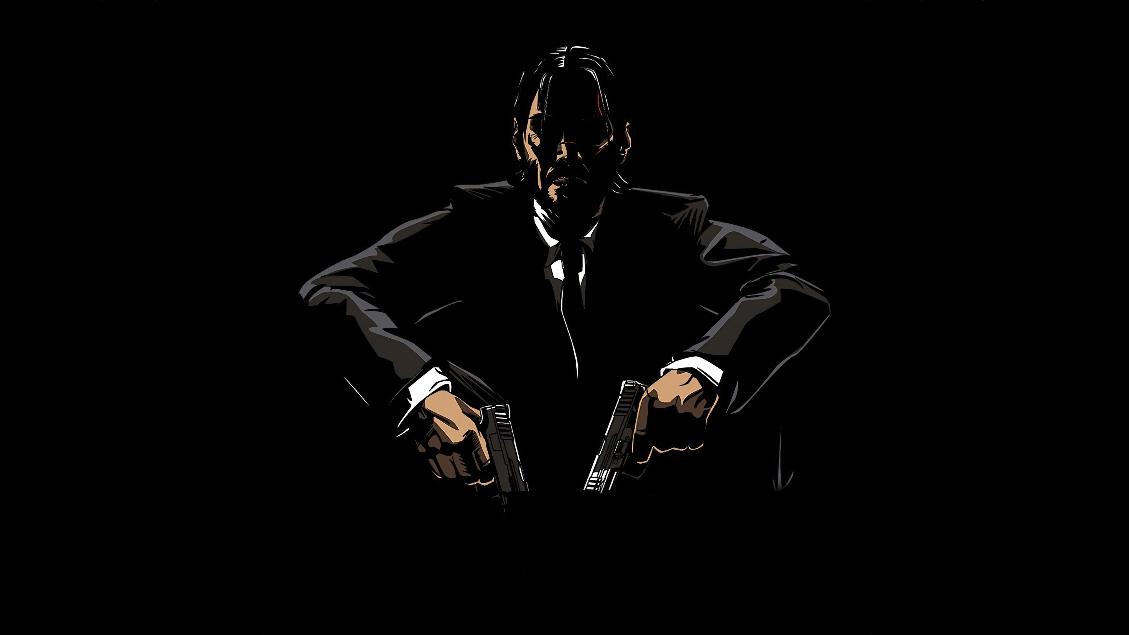 John Wick Minimal Amoled 4K HD Baba Yaga Wallpaper