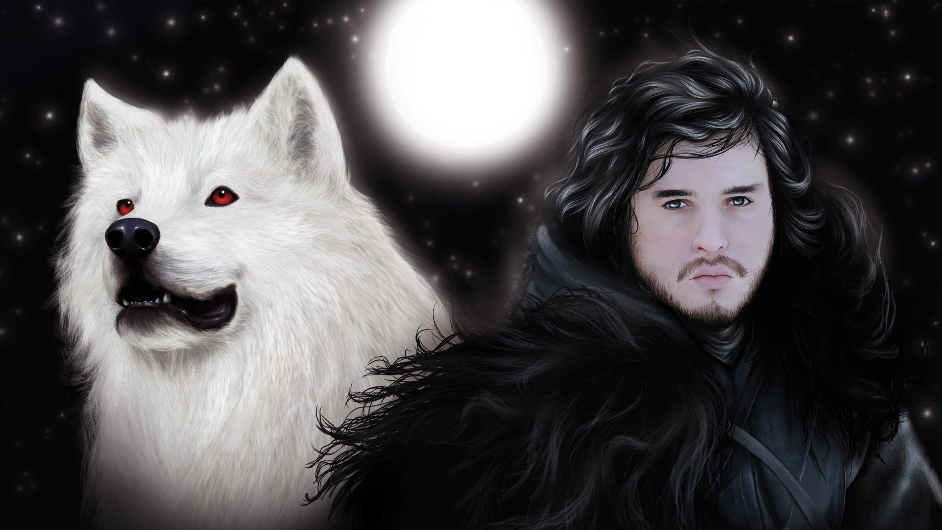 artwork, Game, Of, Thrones, Jon, Snow, Wolves Wallpaper HD / Desktop and Mobile Background