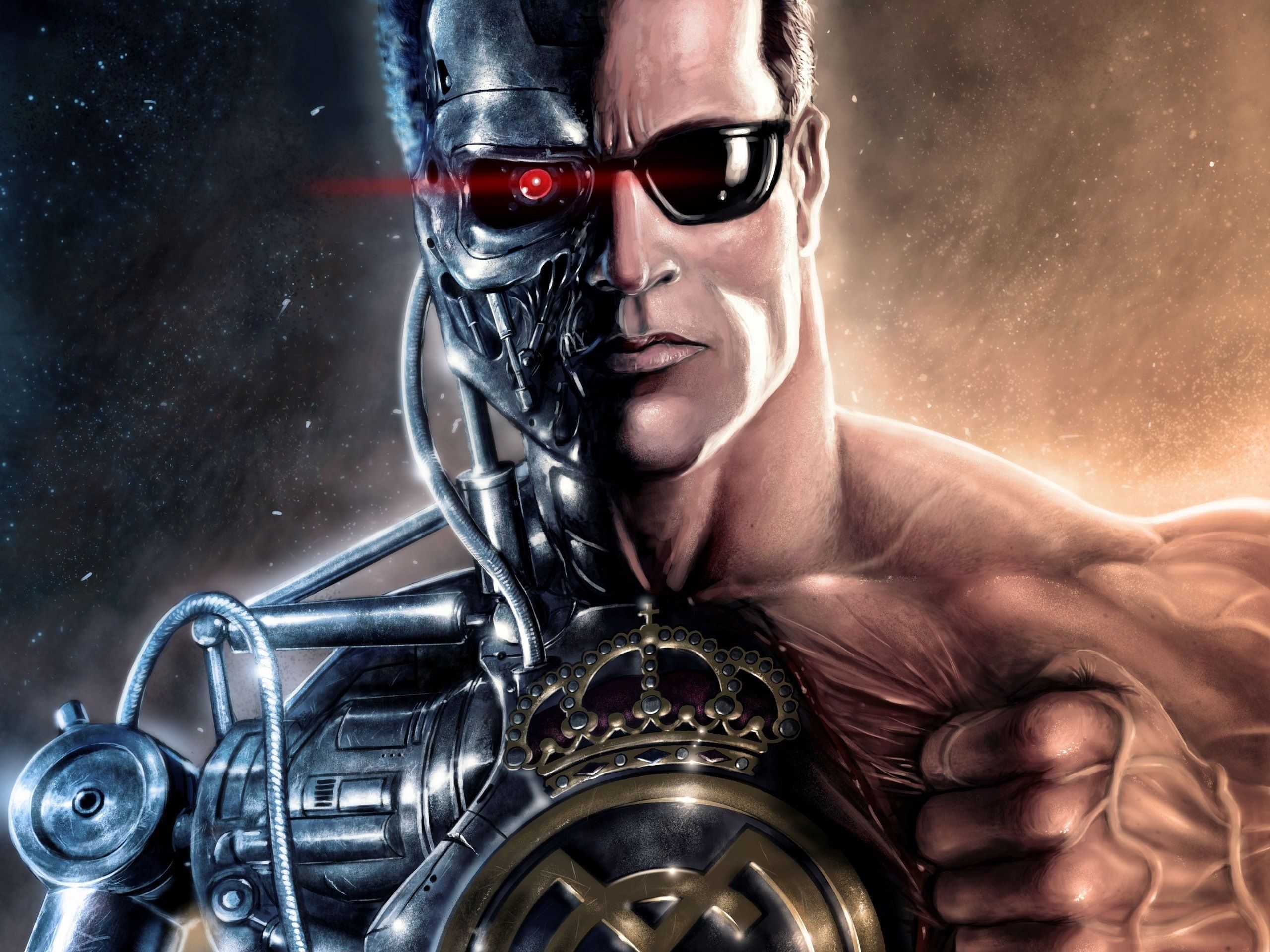 Half Human Half Terminator Wallpaper Free Half Human Half Terminator Background