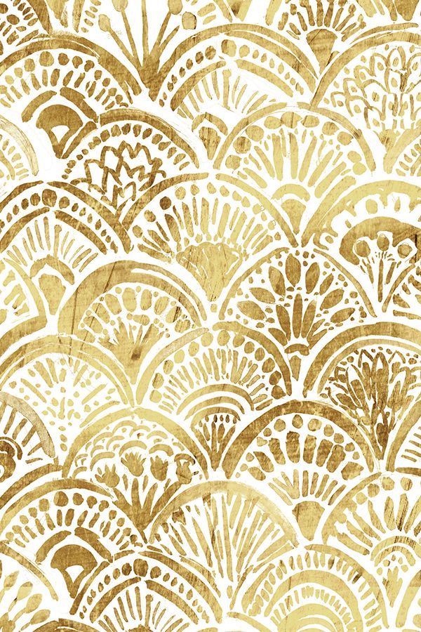 Glam Gold Mermaid by crystal_walen painted gold pattern on fabric, wallpaper, and gift wrap. Beauti. Mermaid wallpaper, Gold wallpaper, Pattern wallpaper