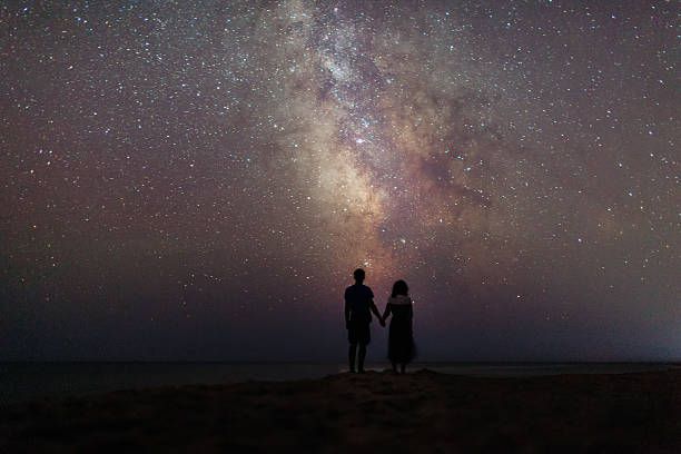 Couple Night Sky , Picture & Royalty Free Image