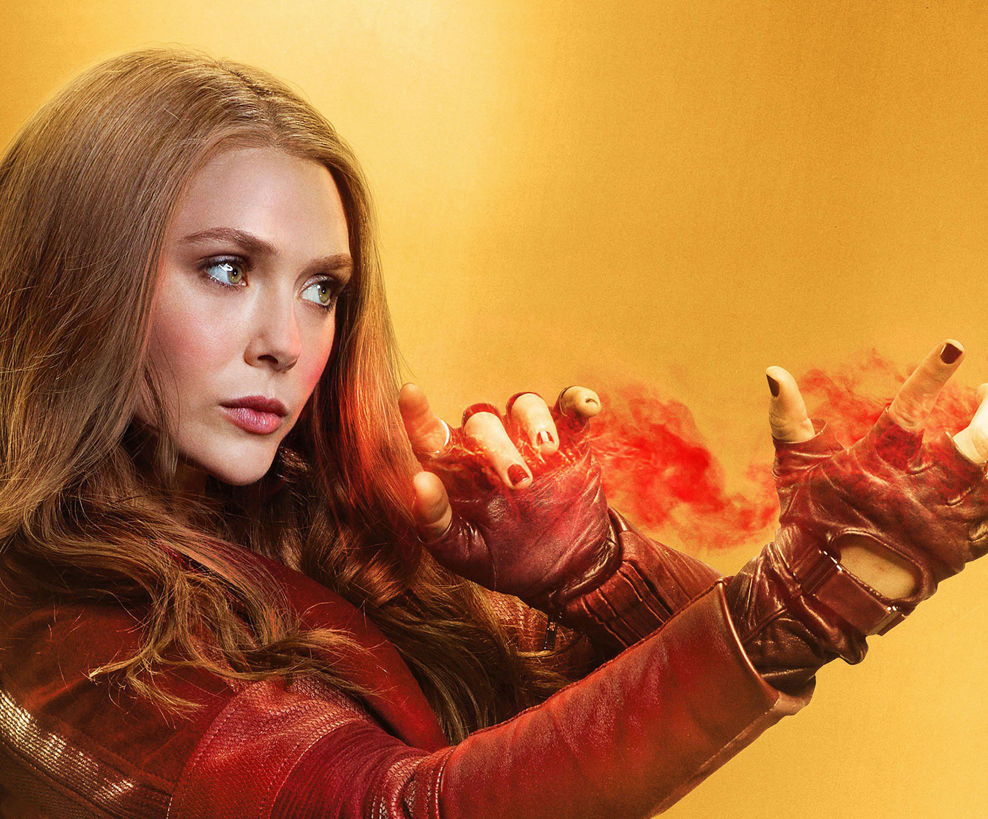 Elizabeth Olsen, Wanda Maximoff, Marvel Comics, 4K, Avengers: Infinity War, Scarlet Witch