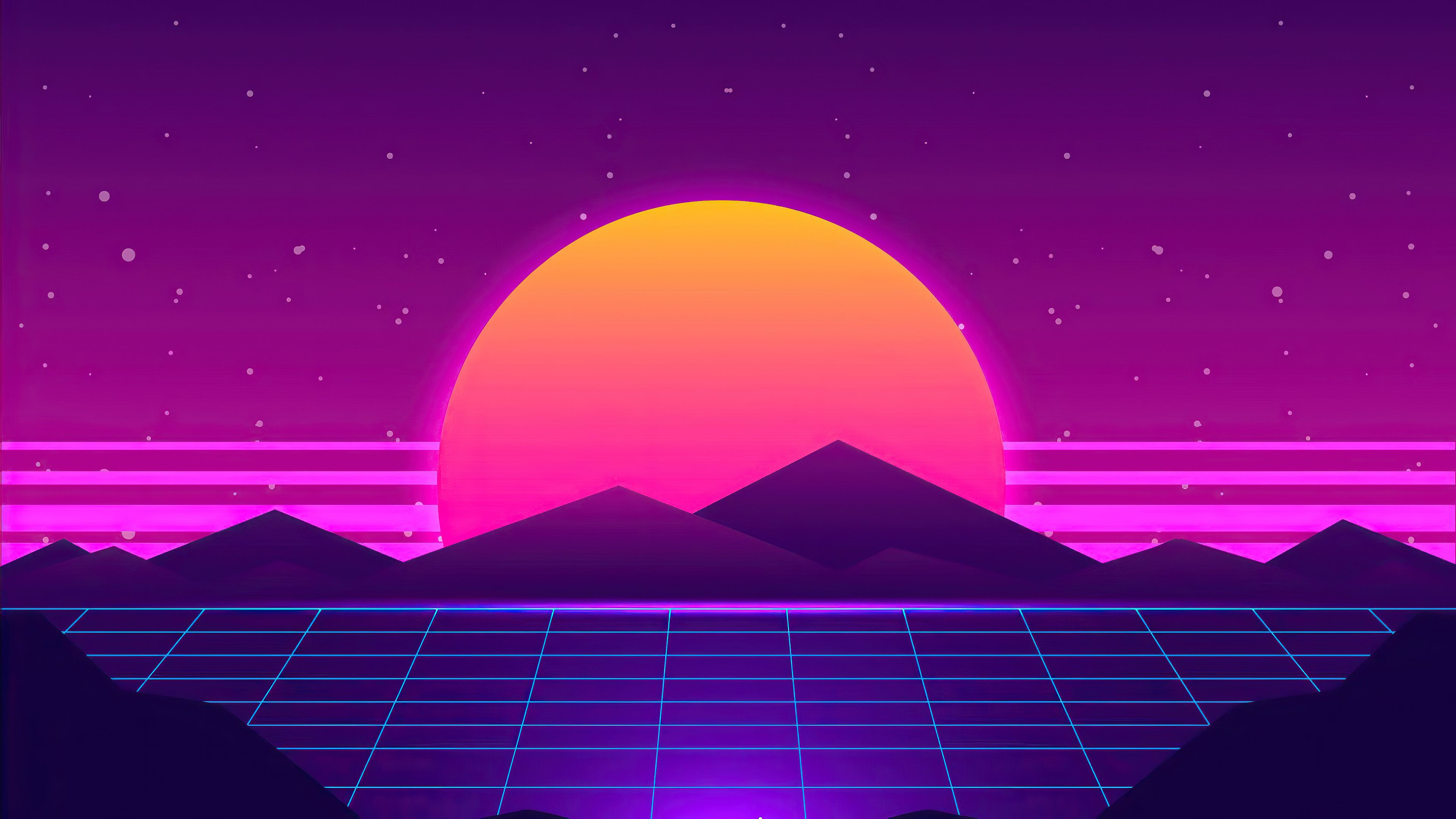 Synthwave Sun Mountains 4k, HD Artist, 4k Wallpaper, Image, Background, Photo and Picture