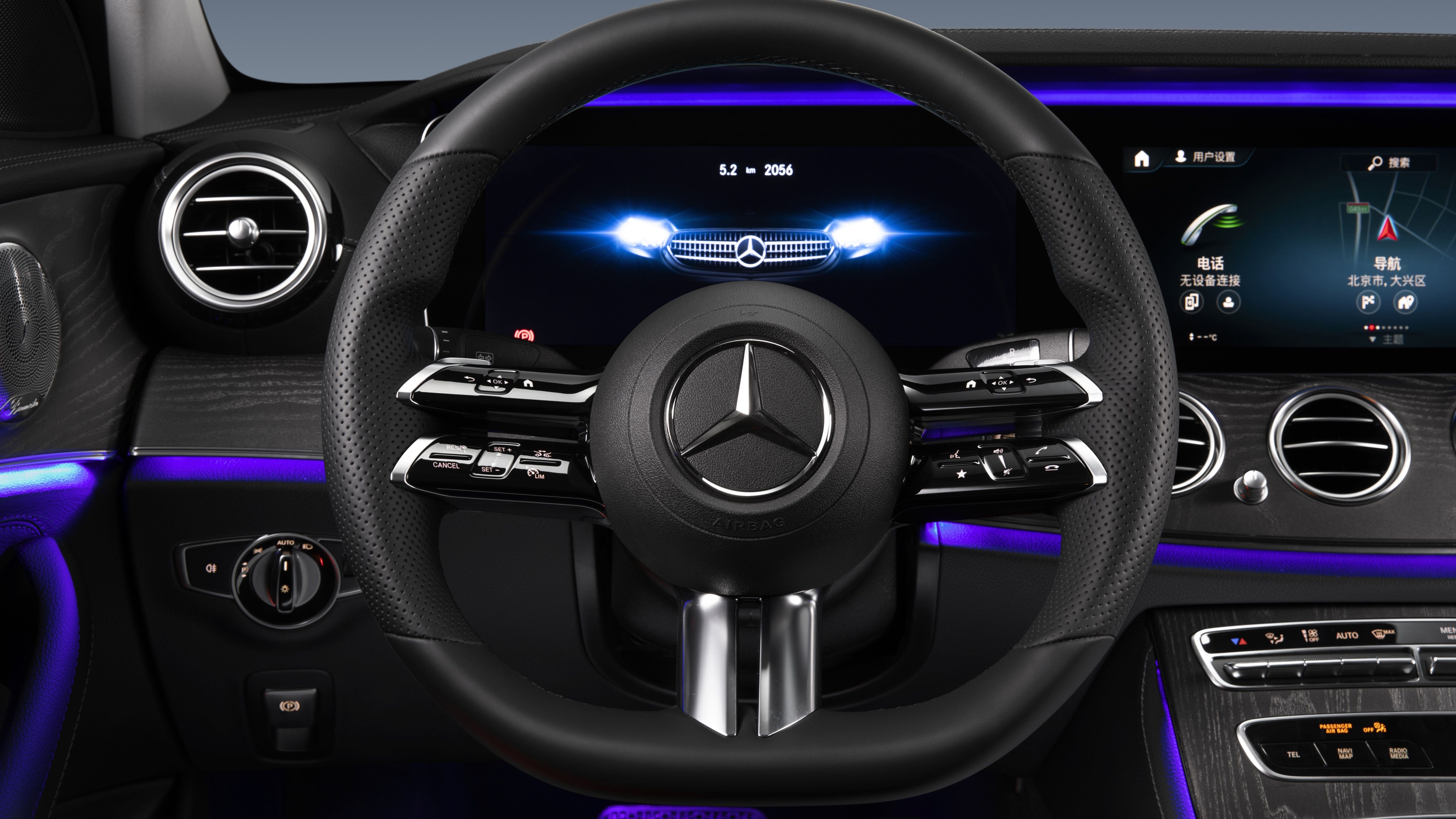 Mercedes Benz E 350 L AMG Line 4K Wallpaper, Interior, Cockpit, 2020, 5K, Black Dark