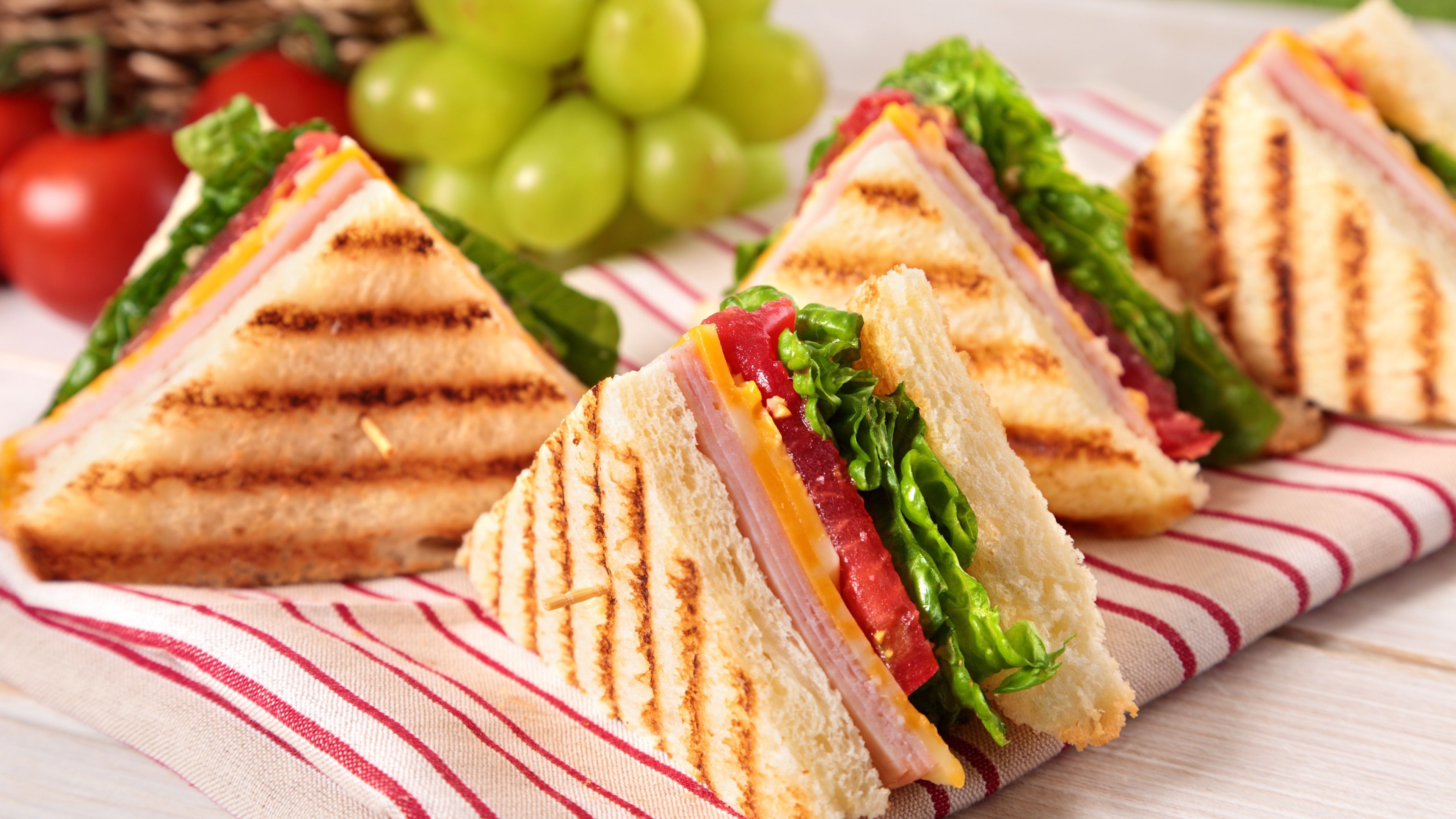 Wallpaper Delicious food, sandwiches, ham, toast 3840x2160 UHD 4K Picture, Image