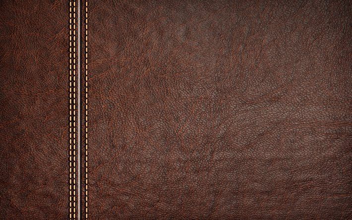 Download wallpaper 4k, leather with stitching, macro, leather textures, brown leather texture, brown background, leather background, leather for desktop free. Picture for desktop free