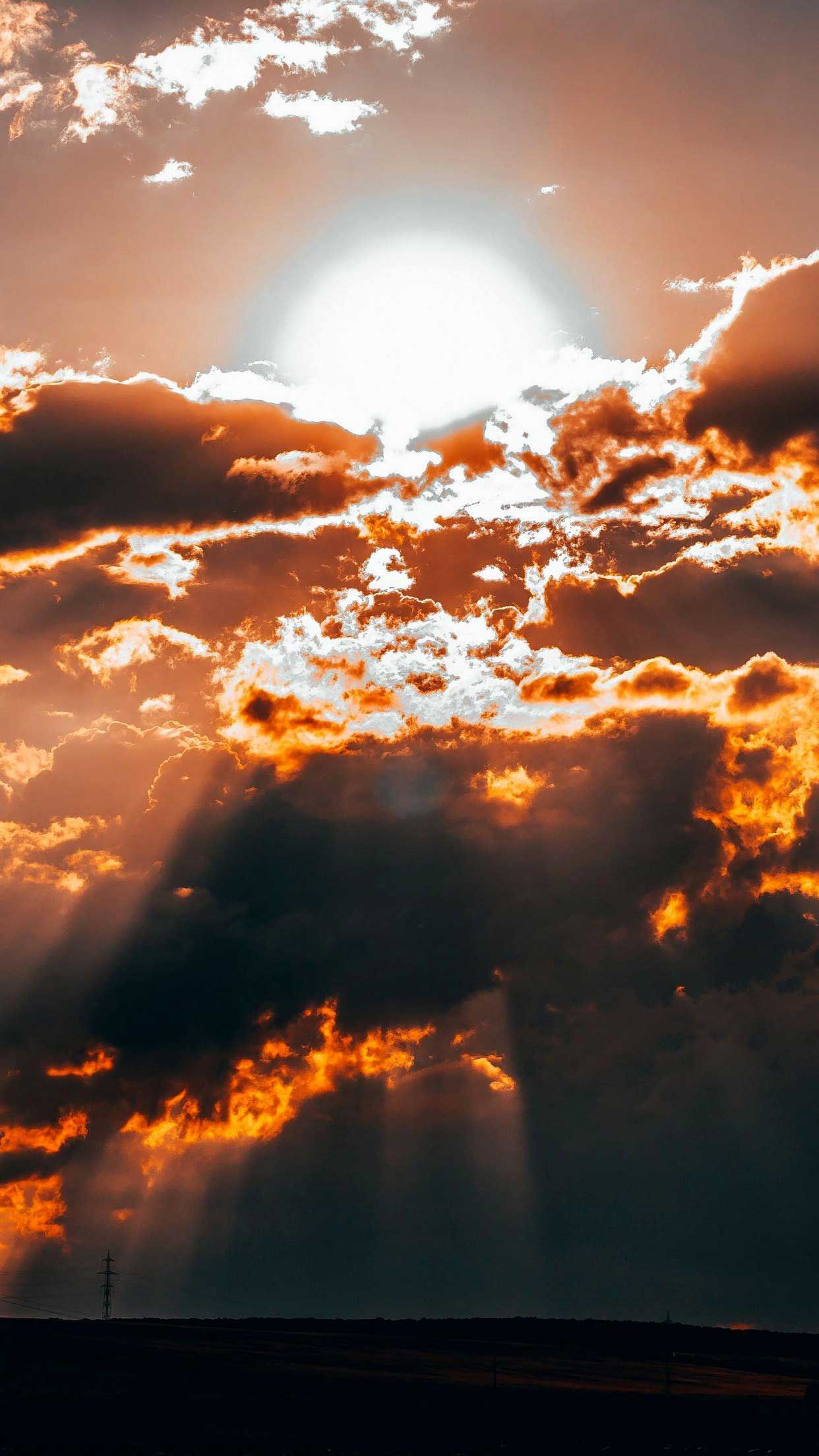 iPhone Wallpaper Clouds sun sunset HD Home 4K of Wallpaper for Andriod