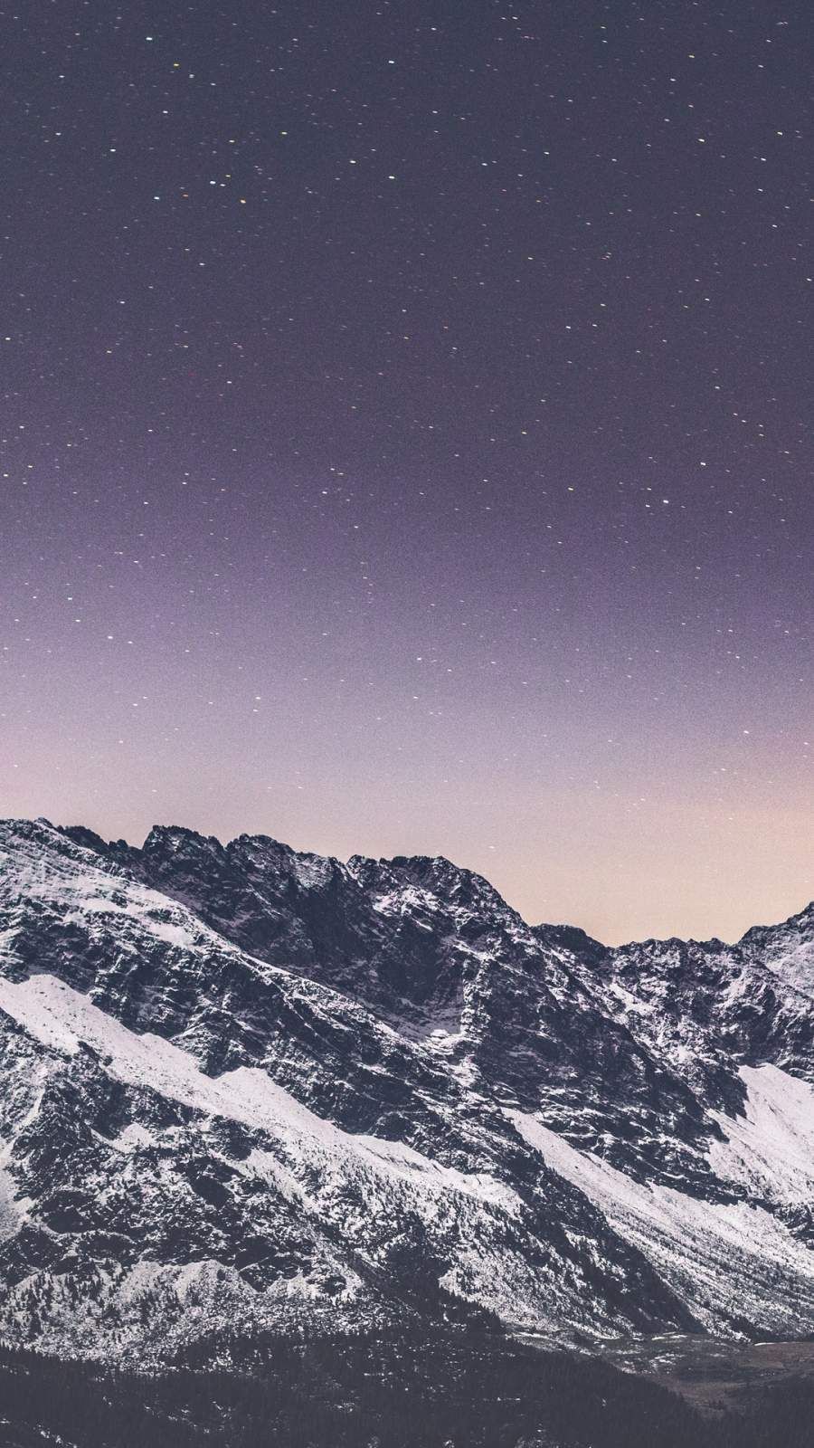 Snow covered mountains stars iPhone Wallpaper Wallpaper 4K of Wallpaper for Andriod