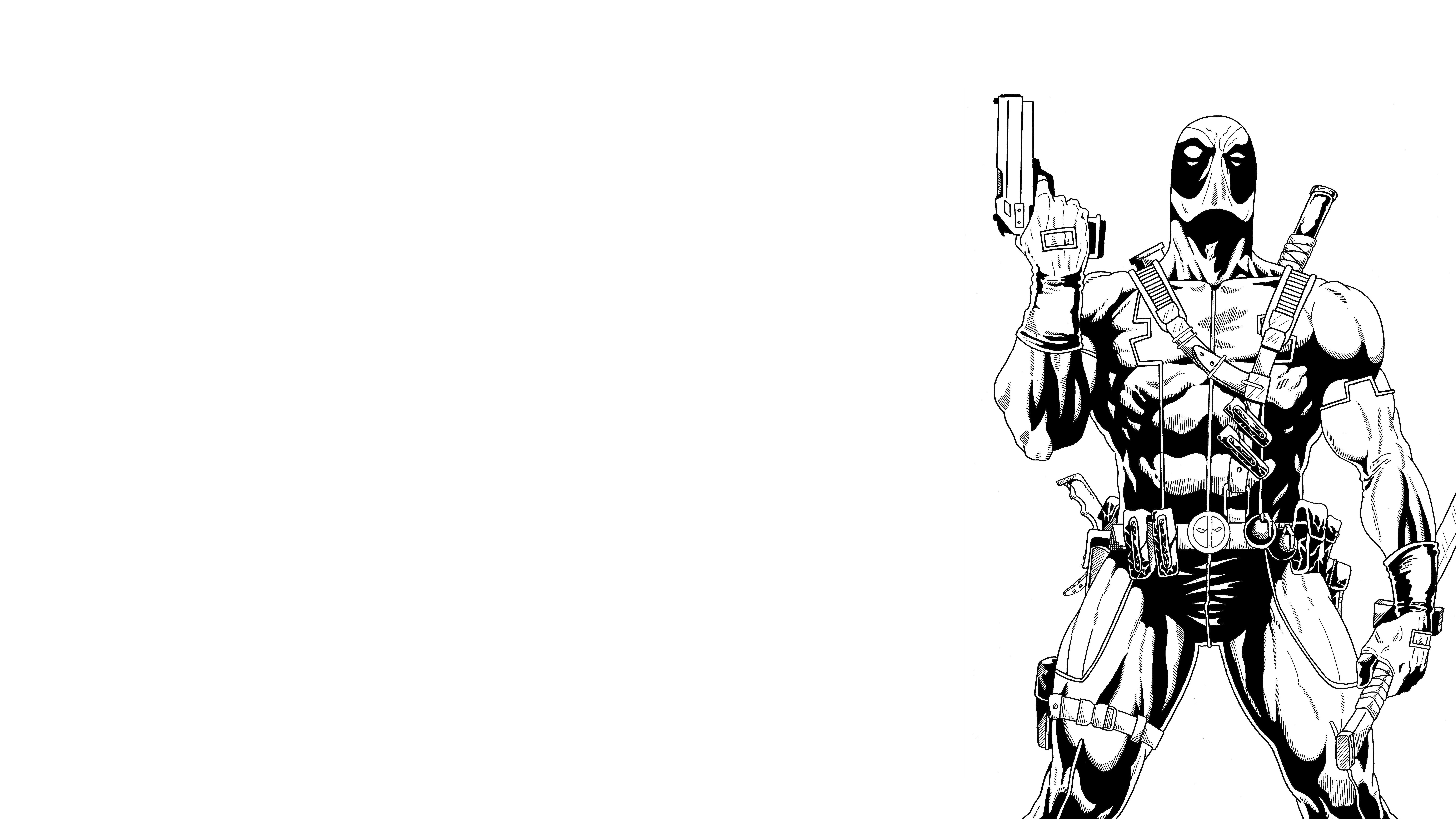 Deadpool Black and White Wallpaper, HD Deadpool Black and White Background on WallpaperBat