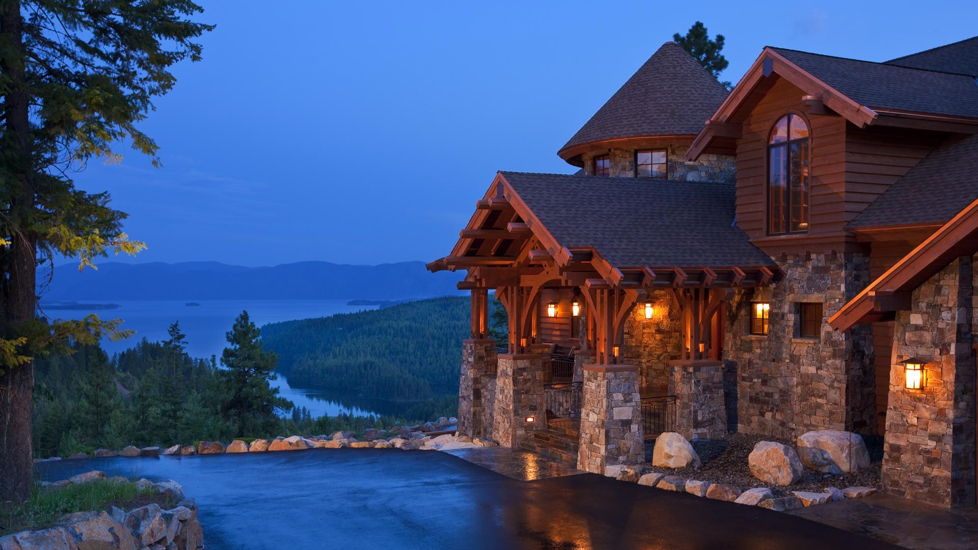 House Overlooking the Lake HD Wallpaper