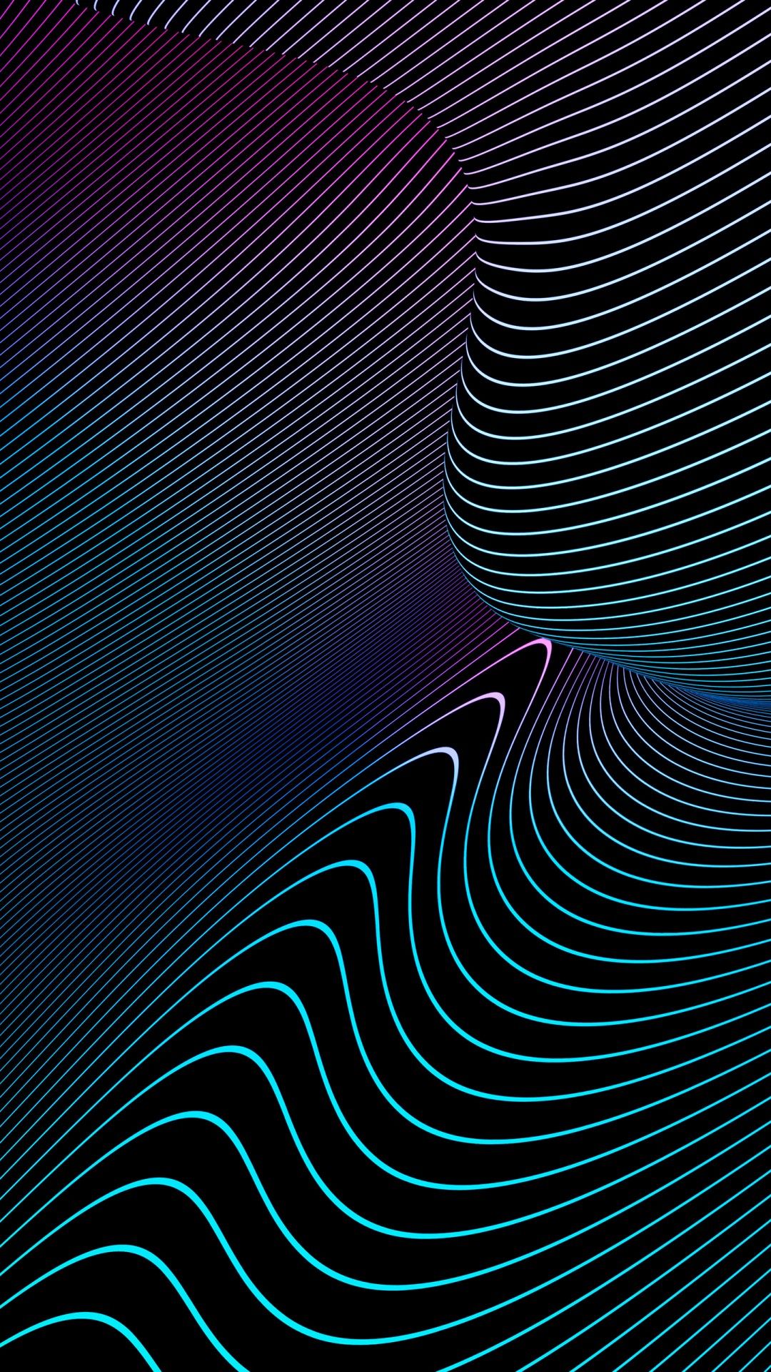 Neon Waves 4K Wallpaper