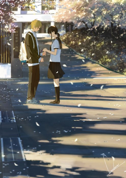 Anime original couple girl boy summer wallpaperx2037