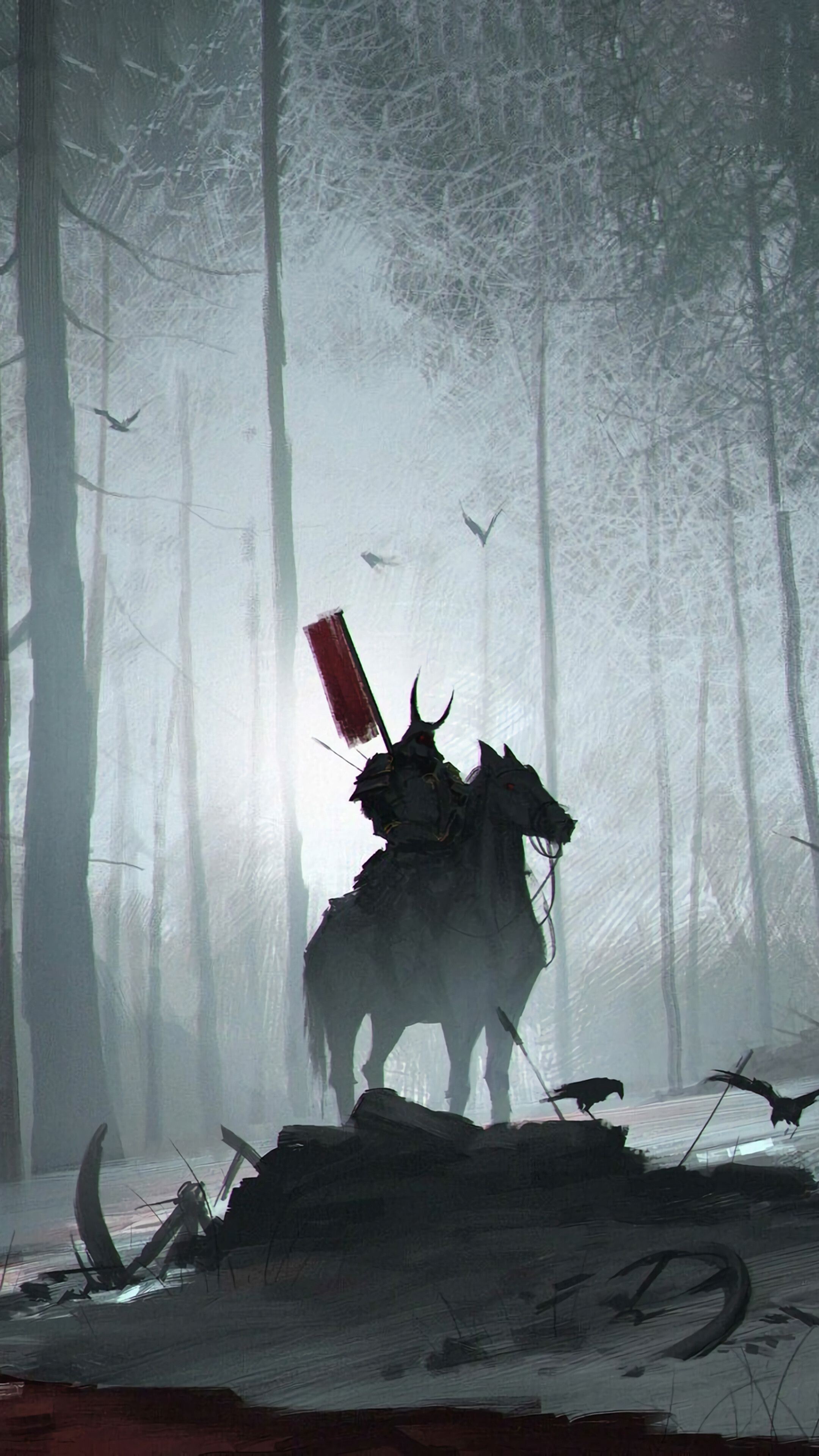 Samurai, Warrior, Forest, Art, Fantasy, 4K phone HD Wallpaper, Image, Background, Photo and Picture. Mocah HD Wallpaper