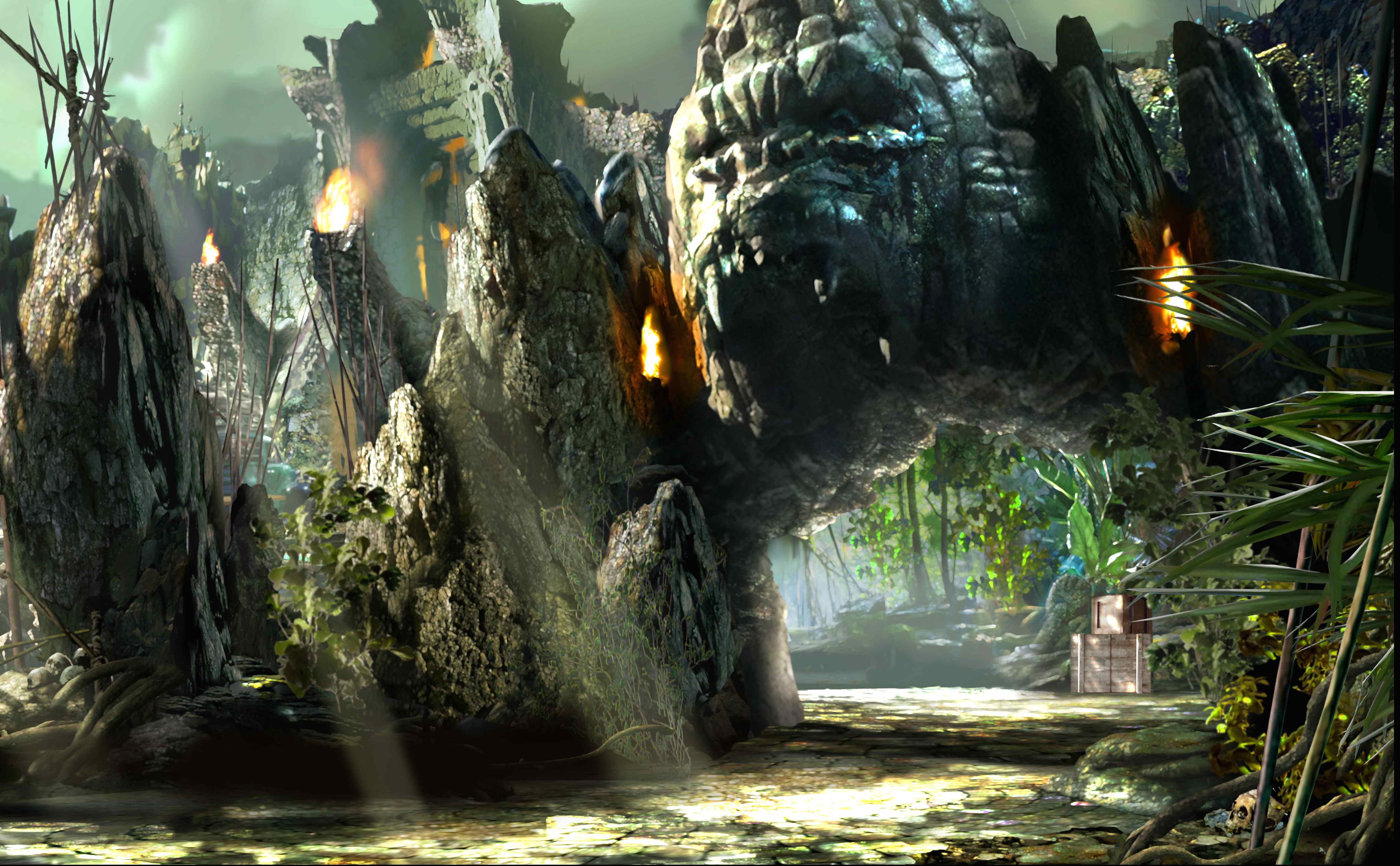 Kong: Skull Island Set Pics Reveal Giant Kong Like Skulls And Feature Samuel L. Jackson