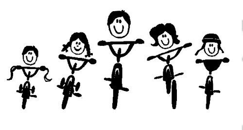 family bike ride cartoon