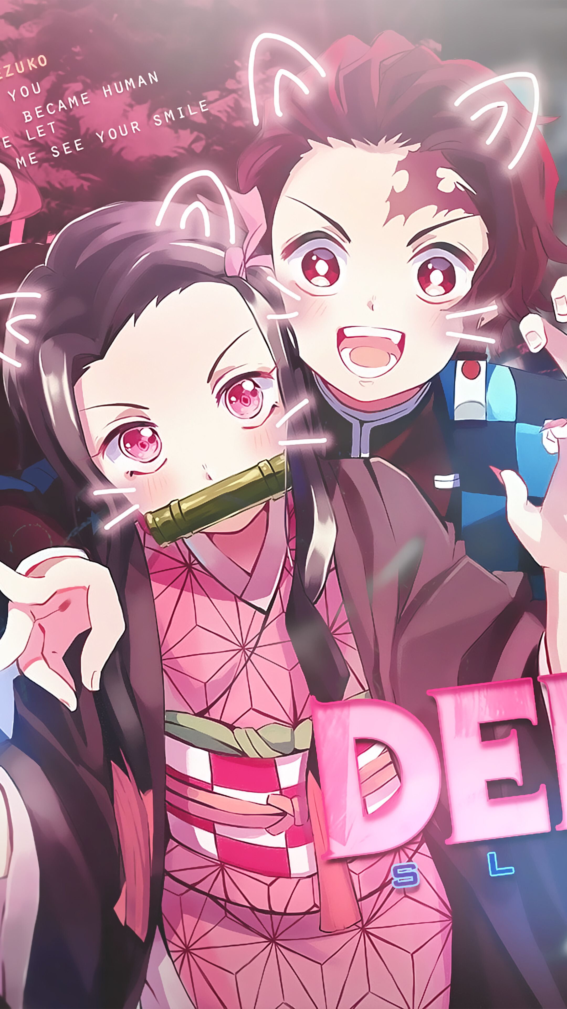 Tanjiro and nezuko, demon, kimetsu, no, slayer, yaiba, HD phone wallpaper