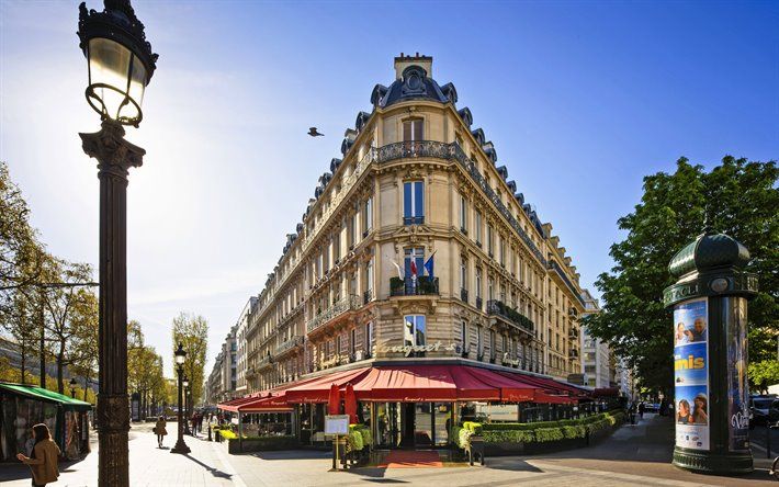 Download wallpaper Paris, 4k, summer, street, Champs Elysees, France for desktop free. Picture for desktop free