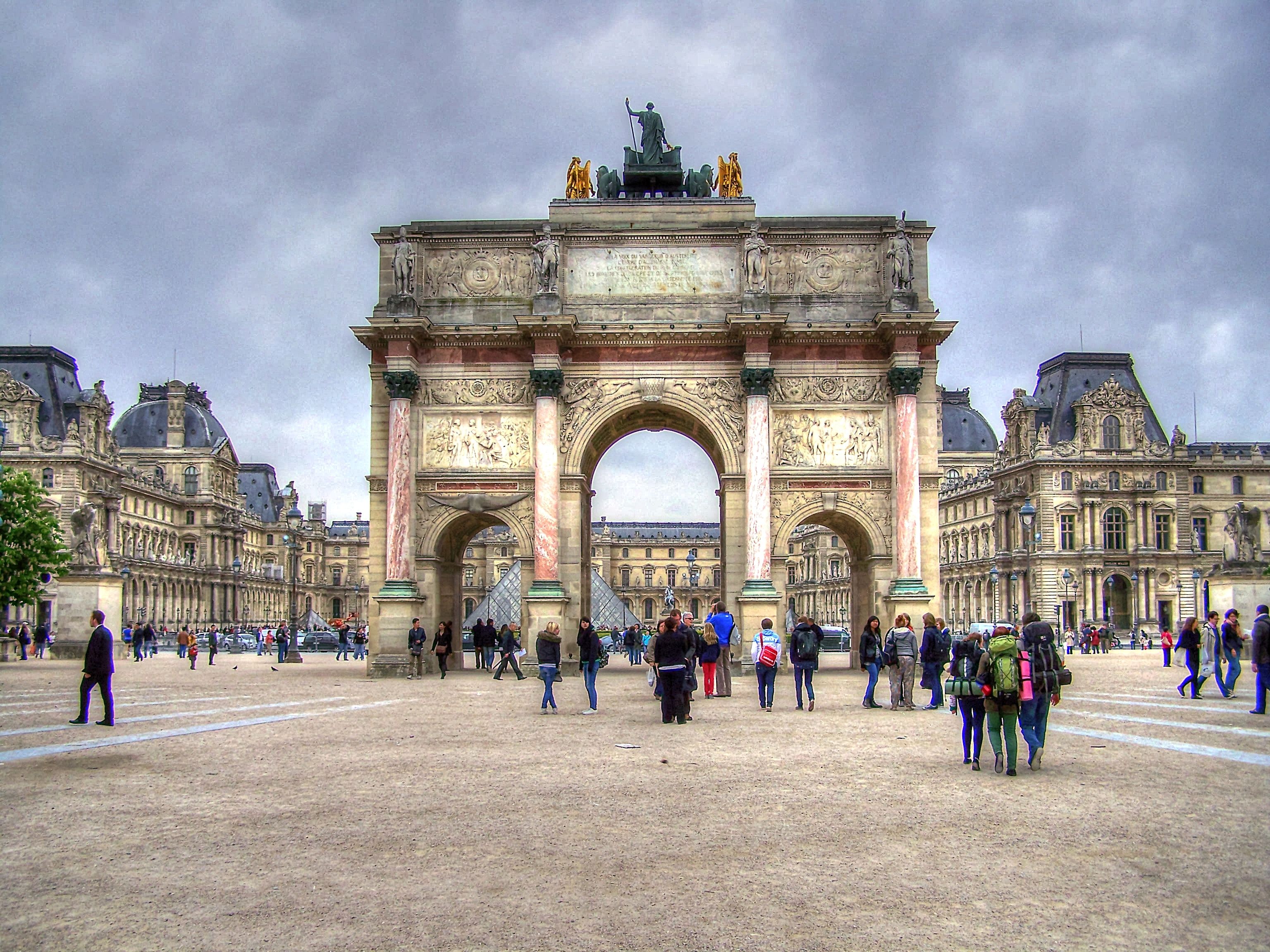 Wallpaper, Paris, France, architecture, arc, monument, triomphe, carrousel, triumphal, place, napoleon, champs, elysees 3072x2304