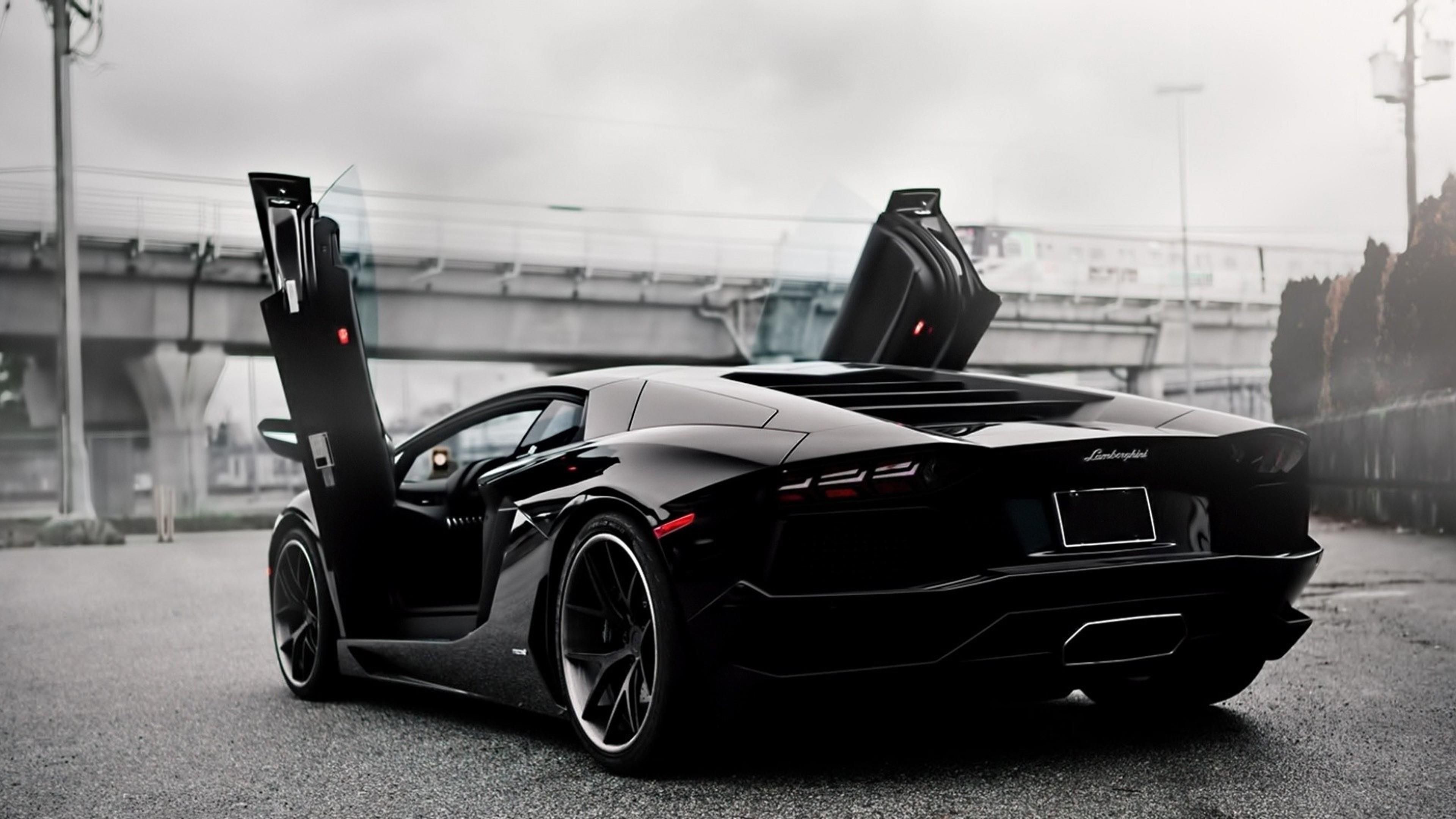 Black Lamborghini Aventador Doors Up, HD Cars, 4k Wallpaper, Image, Background, Photo and Picture
